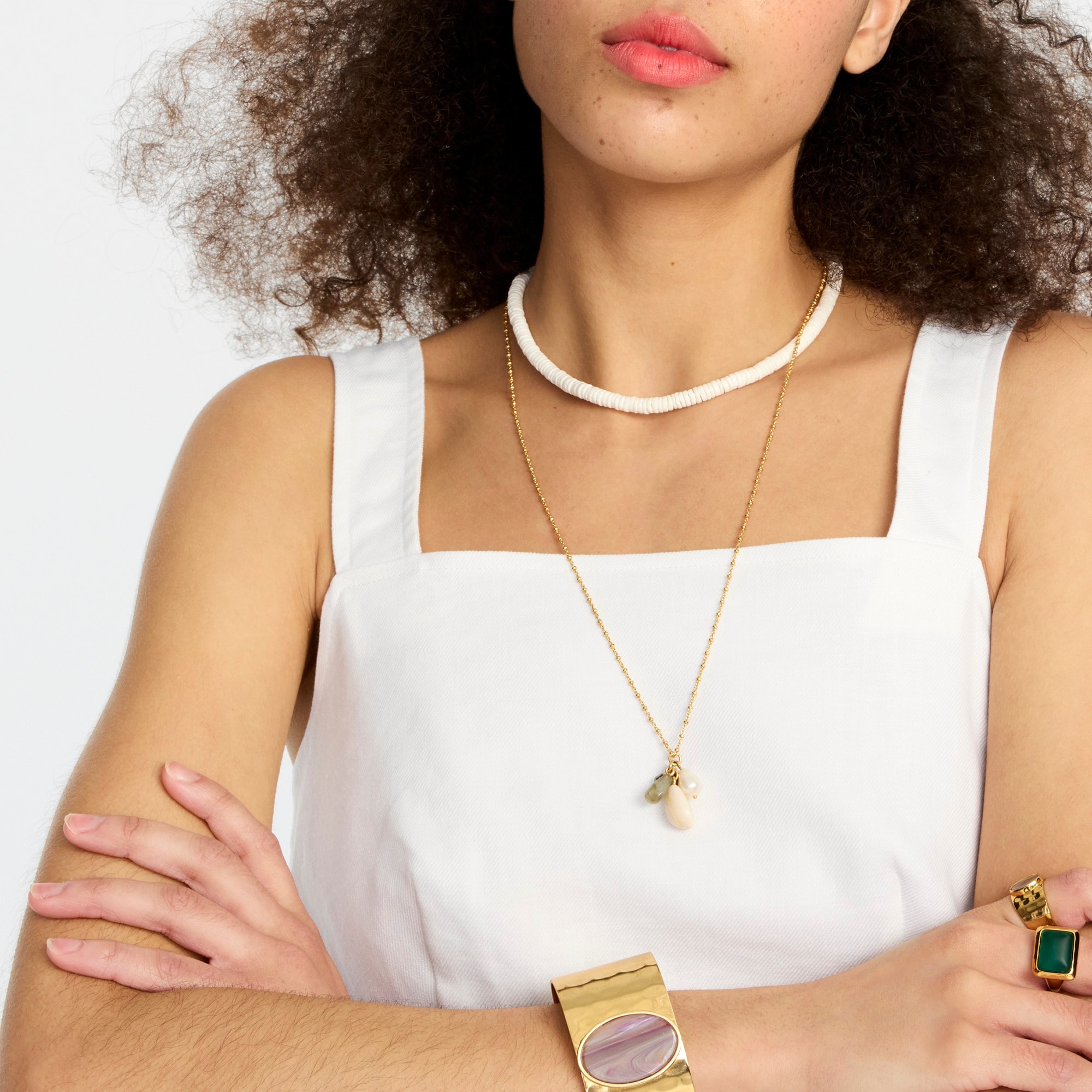 Squareneck A-line dress in stretch linen blend