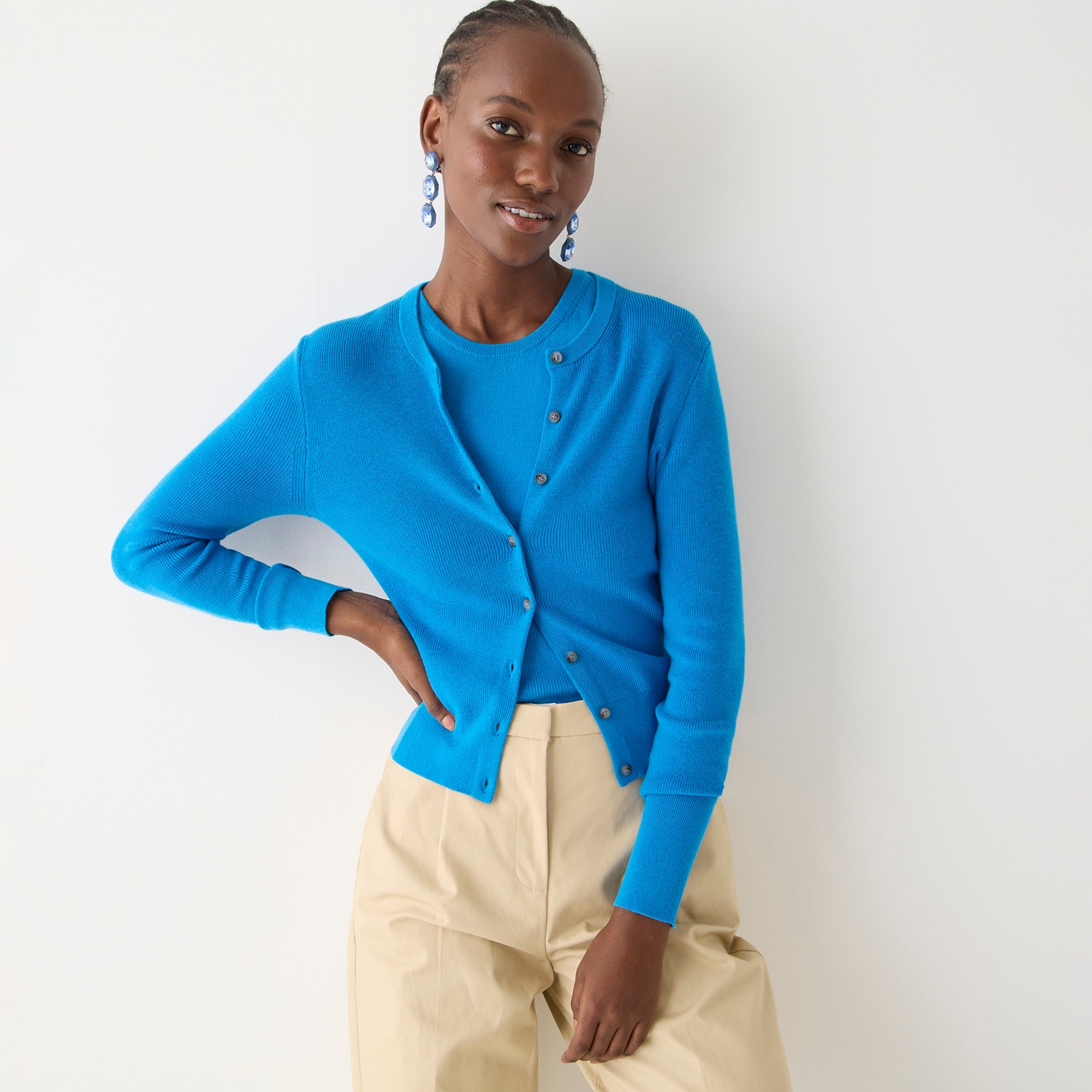 New ribbed Jackie cardigan sweater