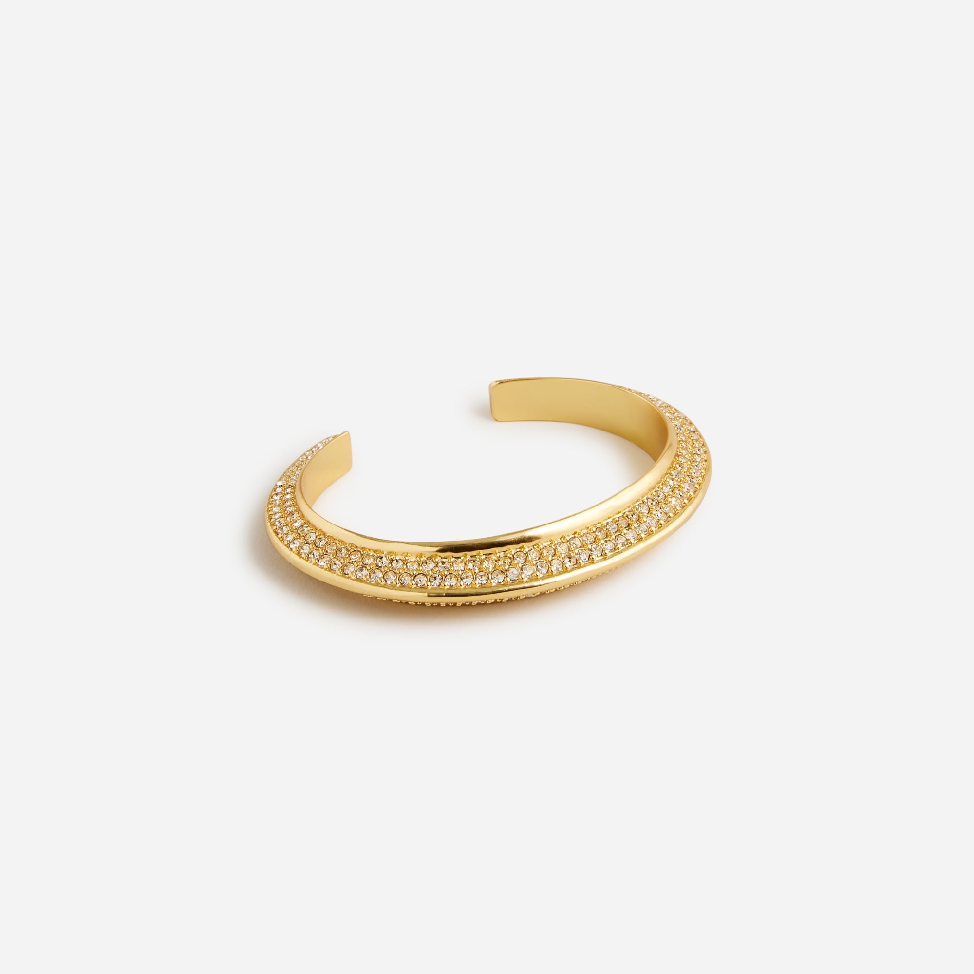 Angular cuff bracelet with pavé crystals