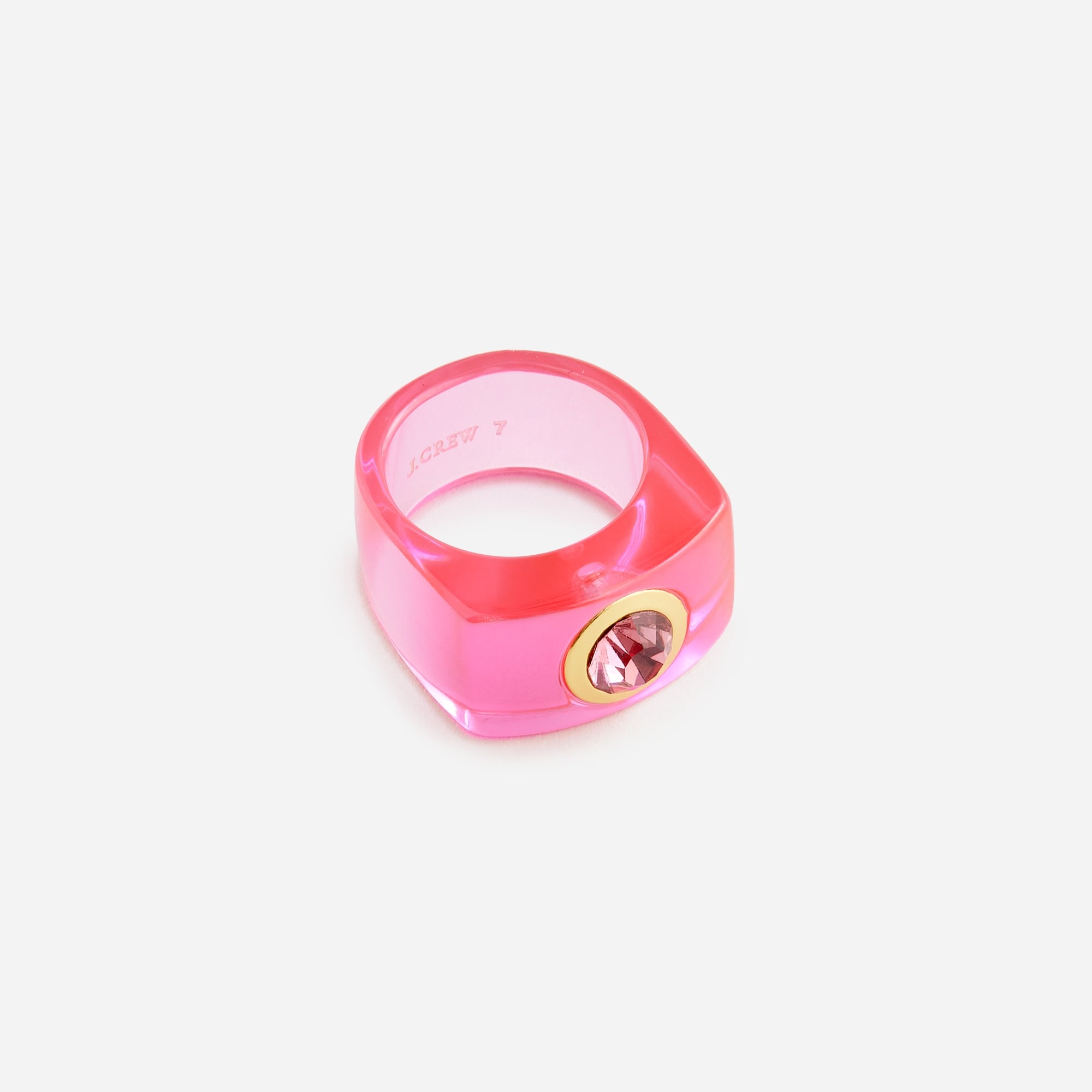Square acetate and crystal ring