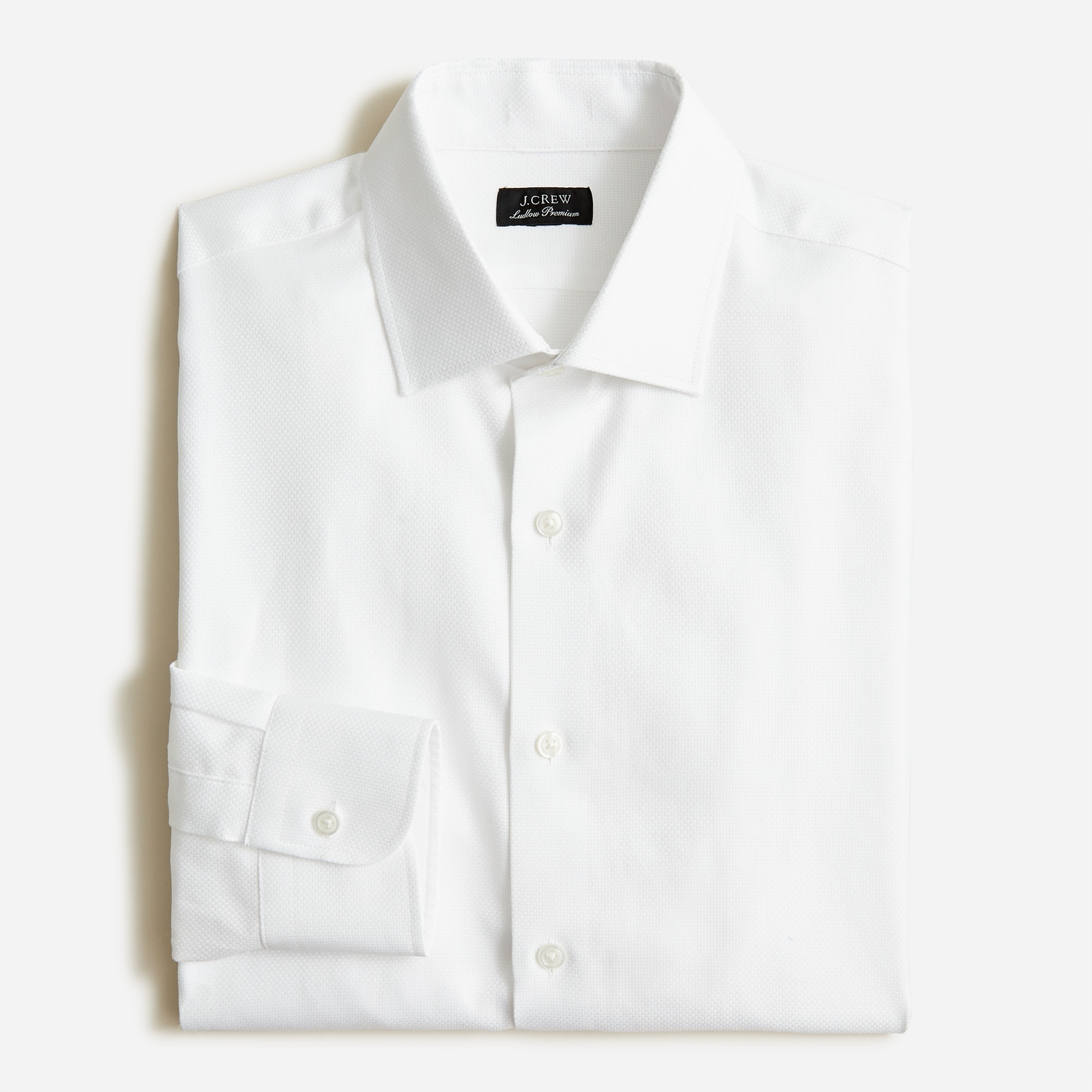 Slim-fit Ludlow Premium fine cotton dress shirt in dobby