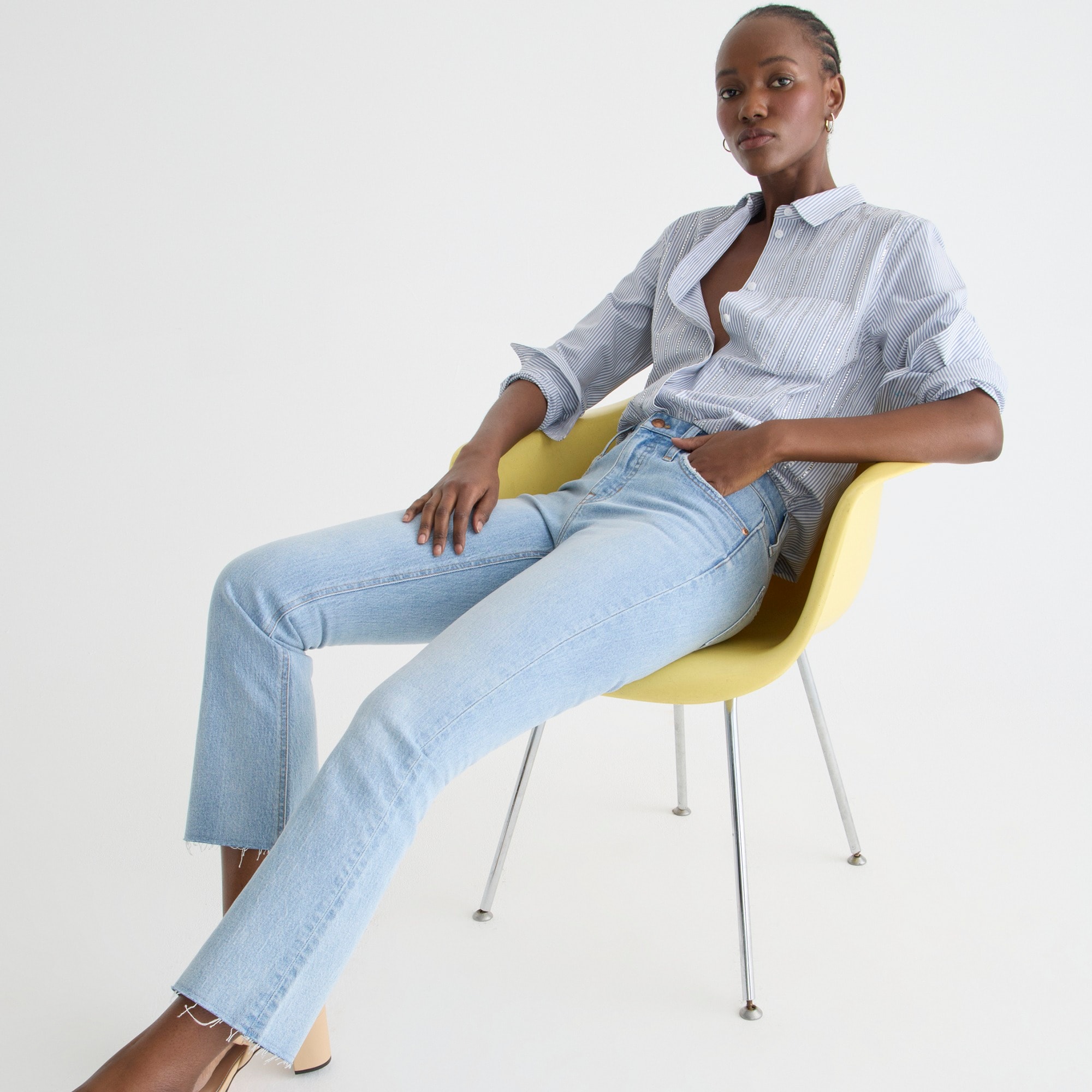9" demi-boot crop jean in Catina wash