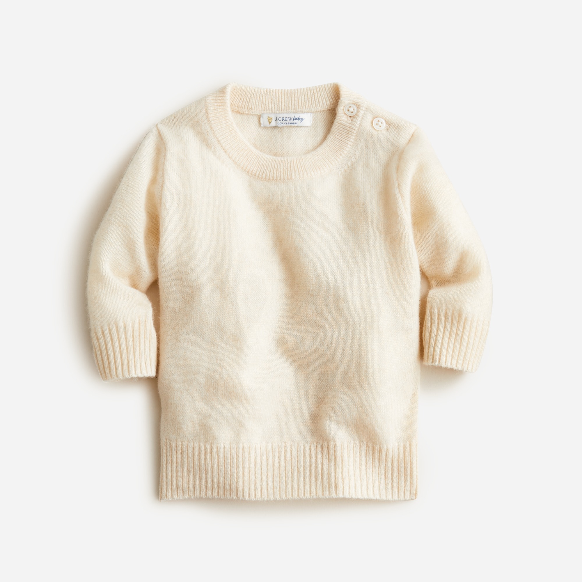 Limited-edition baby cashmere button-detail crewneck sweater