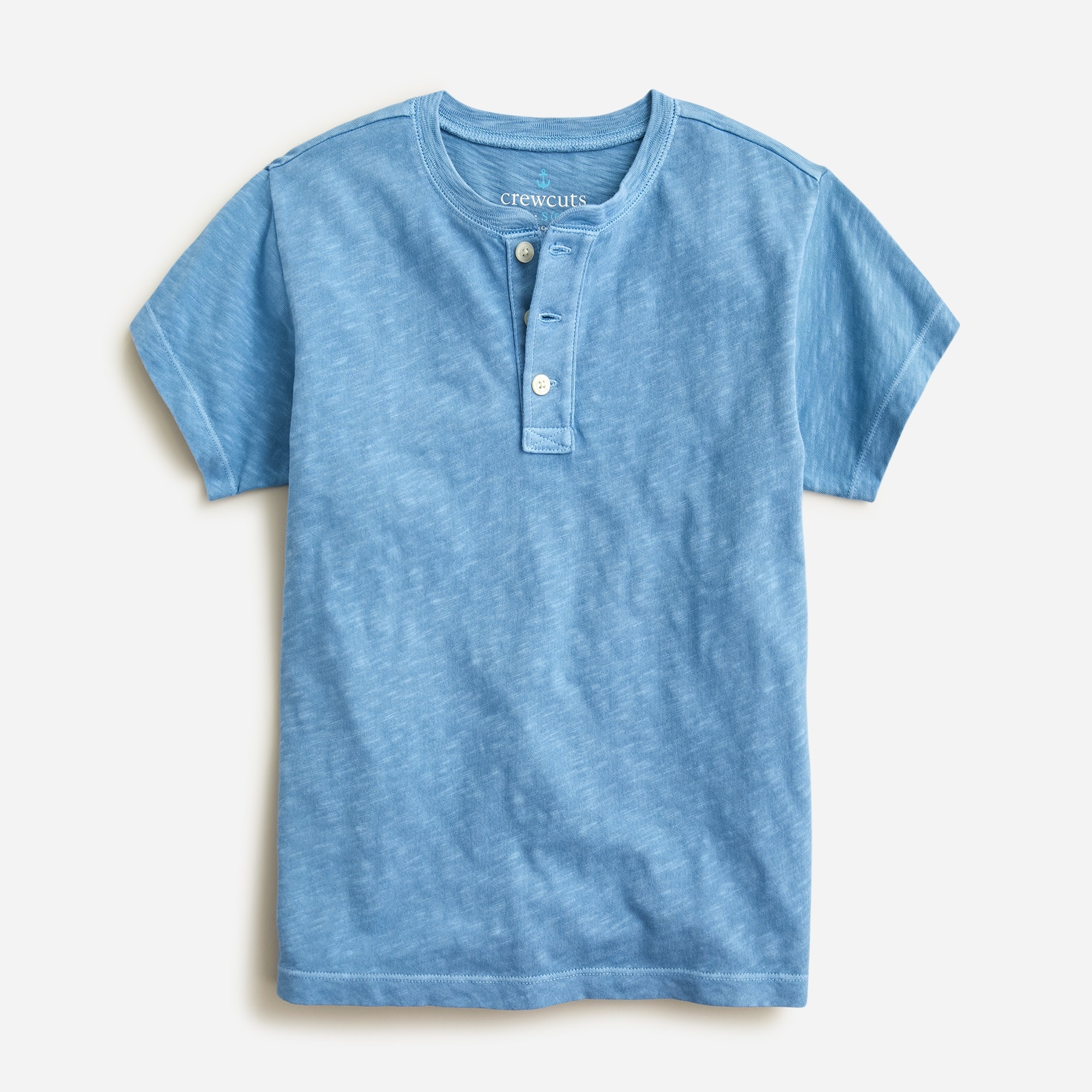 Boys' short-sleeve garment-dyed henley