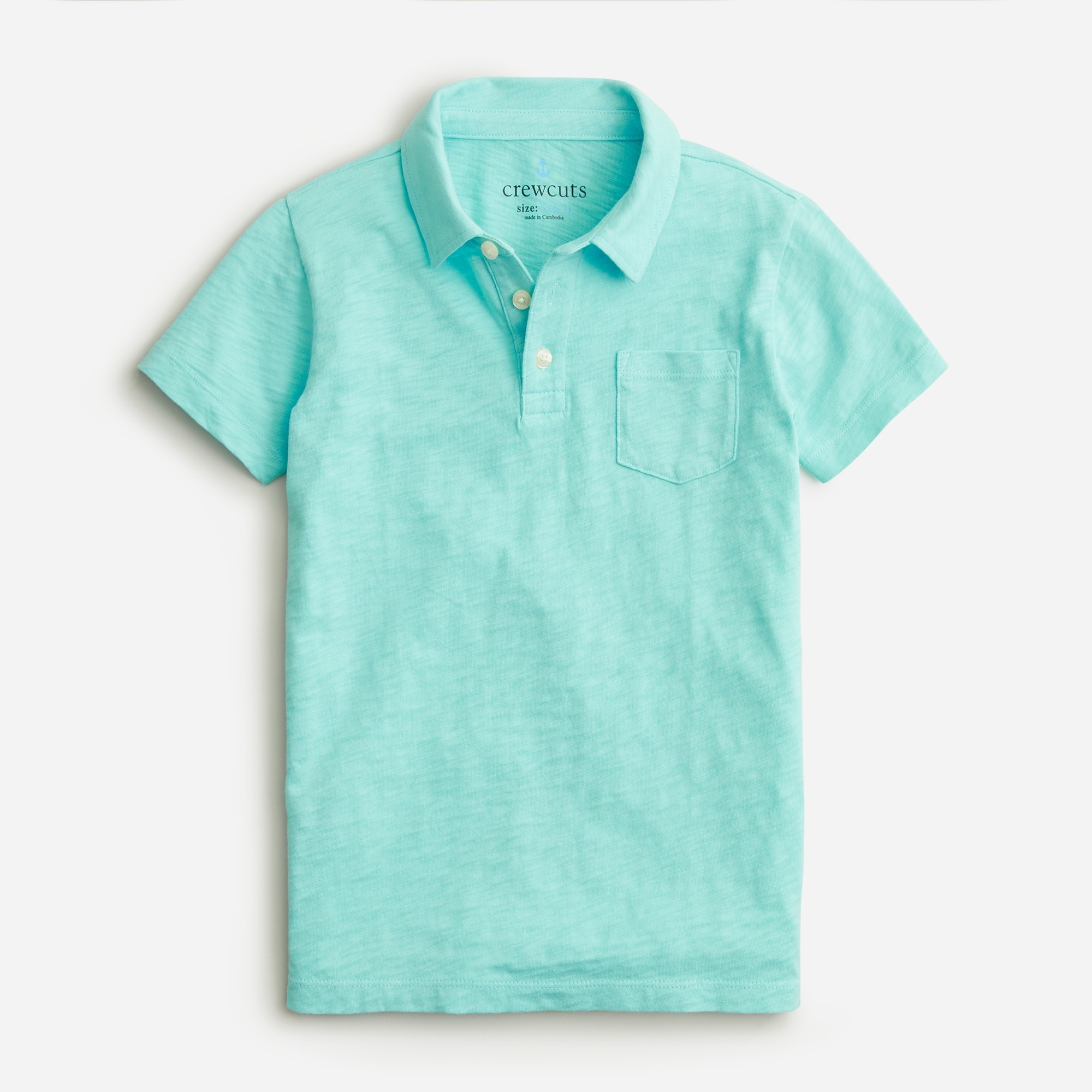 Kids' short-sleeve garment-dyed polo shirt