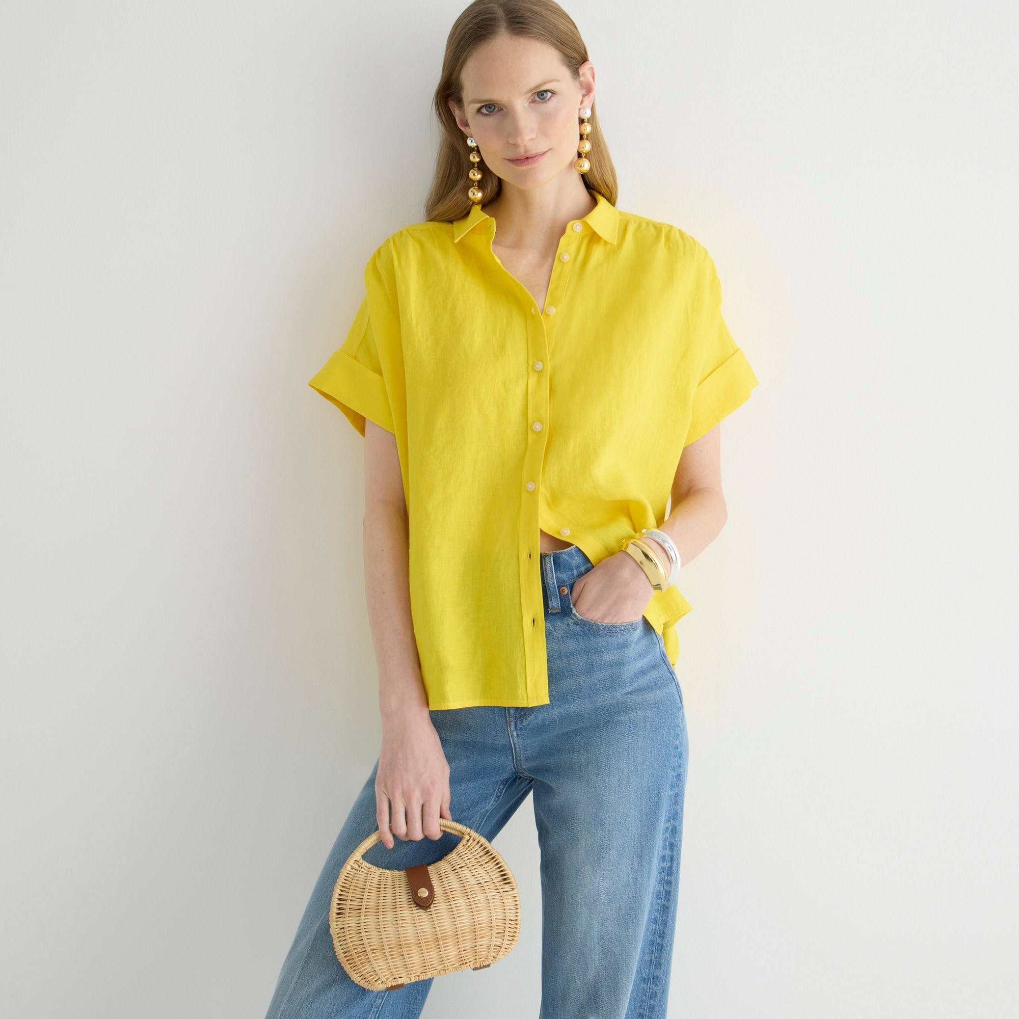 Relaxed-fit short-sleeve Baird McNutt Irish linen shirt