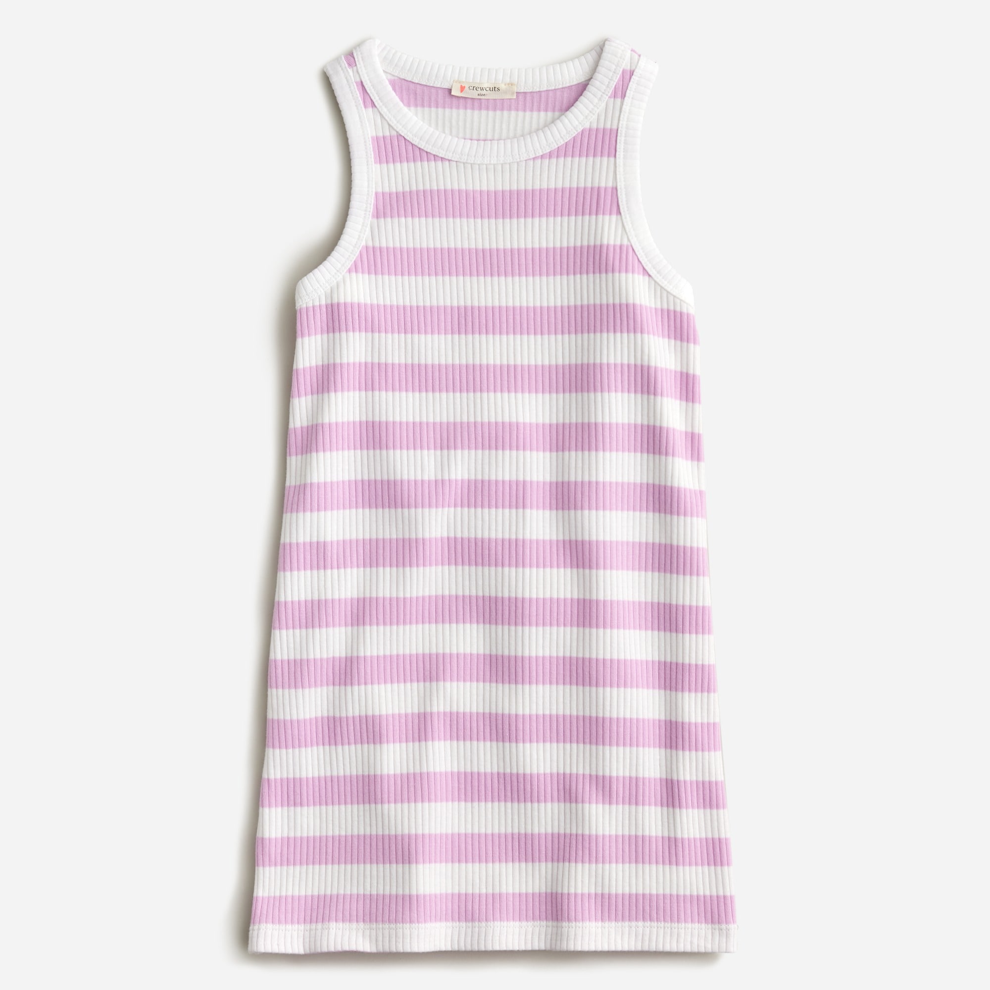 Girls' ribbed tank dress in stripe