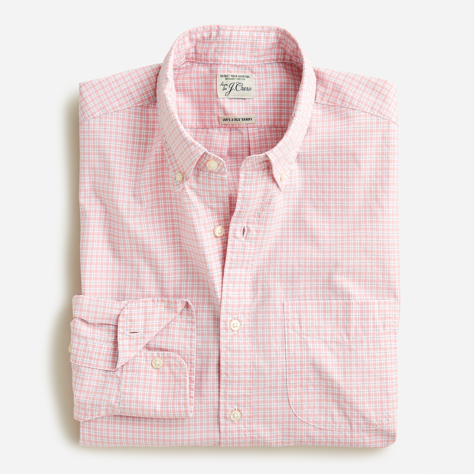 Slim Secret Wash organic cotton poplin shirt