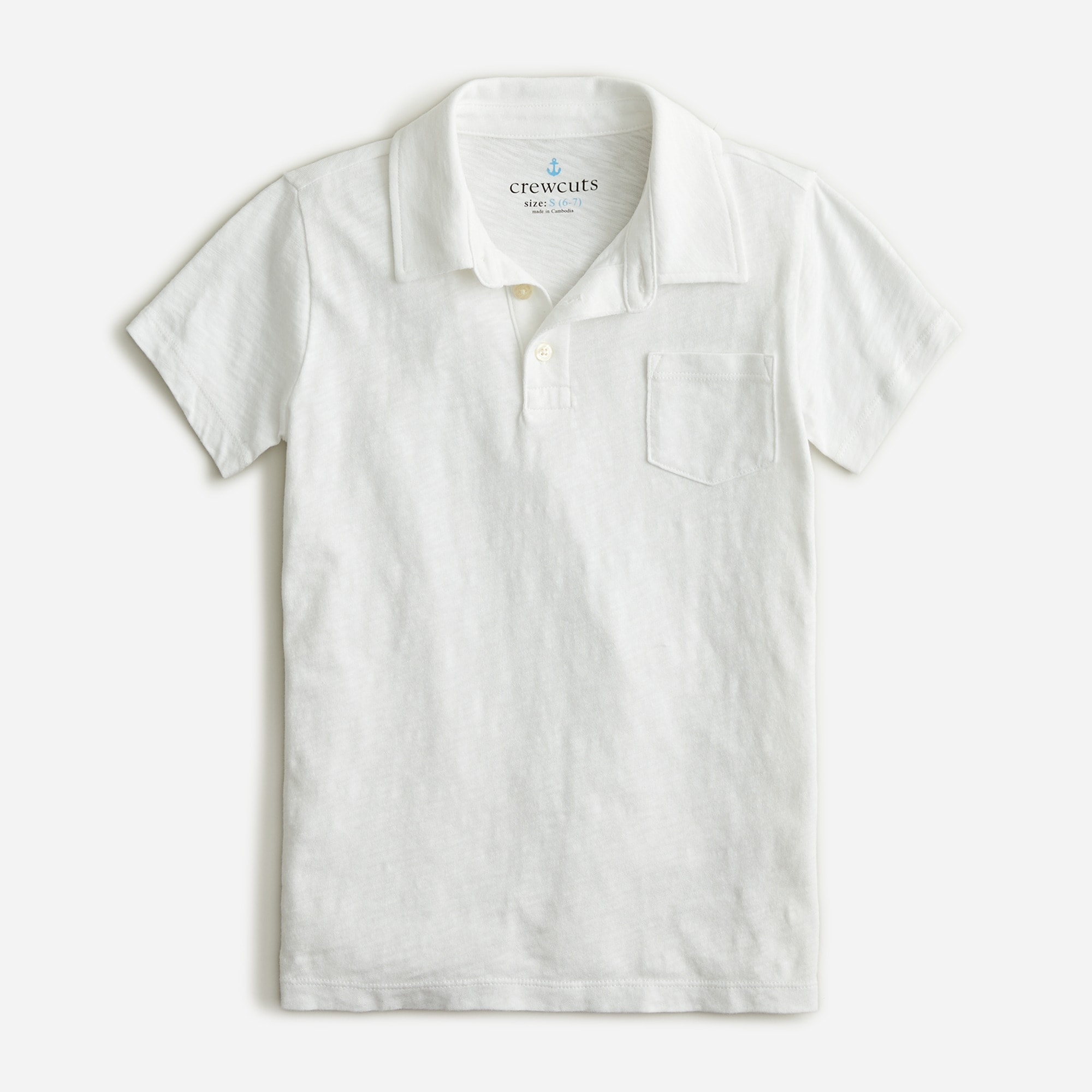 Kids' short-sleeve garment-dyed polo shirt