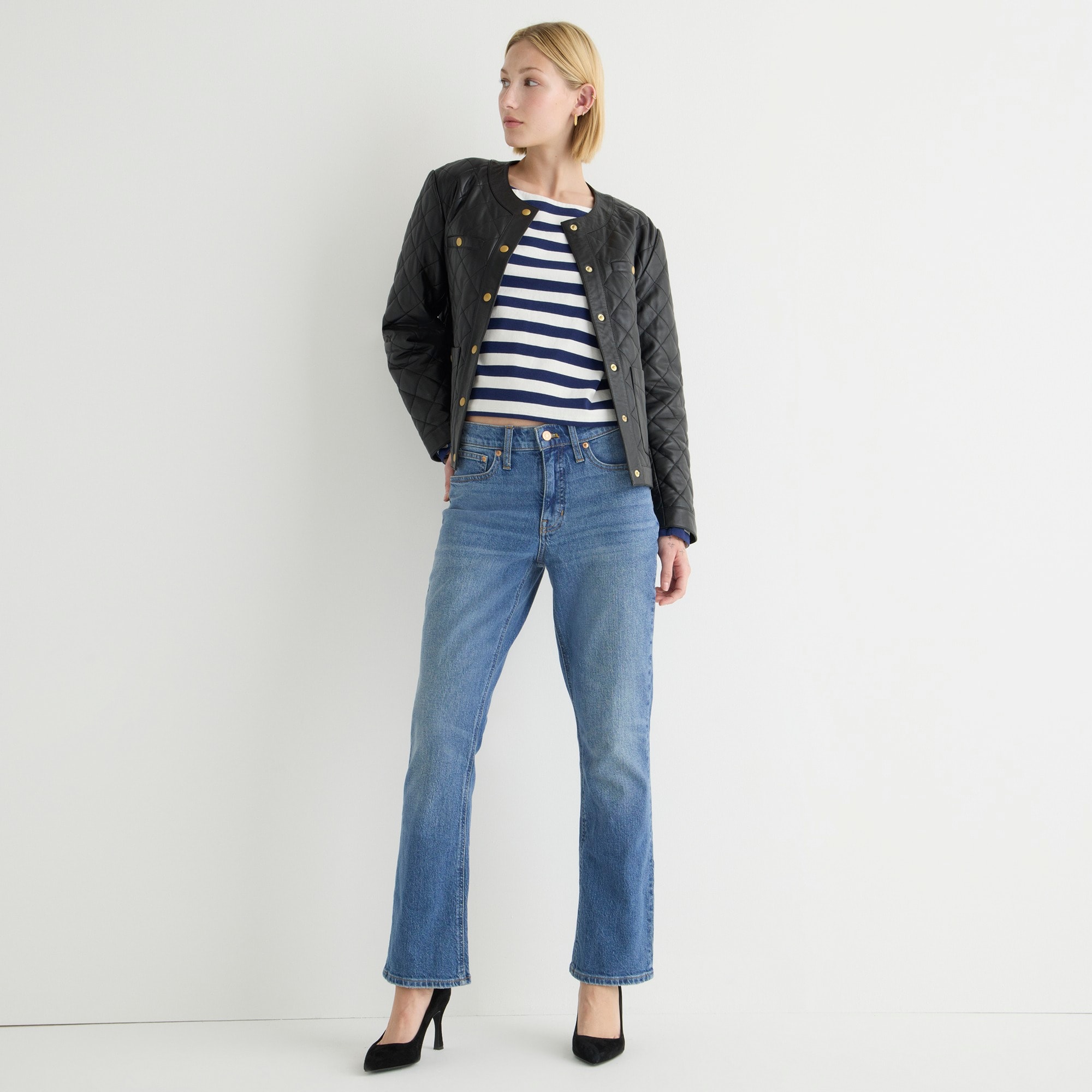 9" demi-boot crop jean in Canopy wash