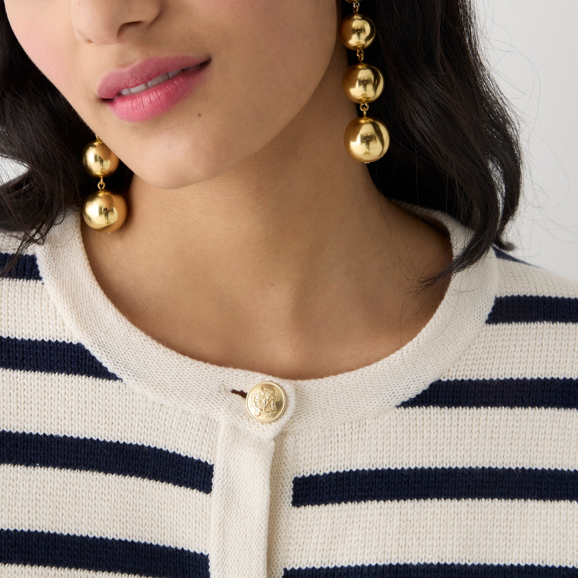 Emilie patch-pocket sweater lady jacket in stripe