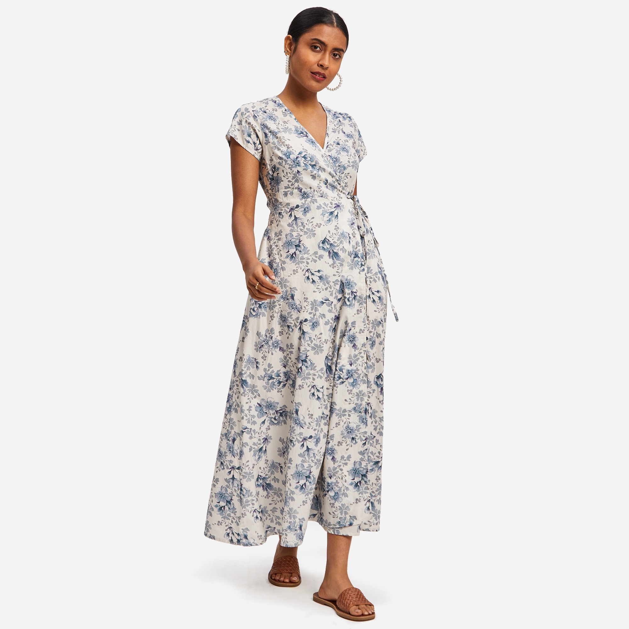 REISTOR wrap maxi dress