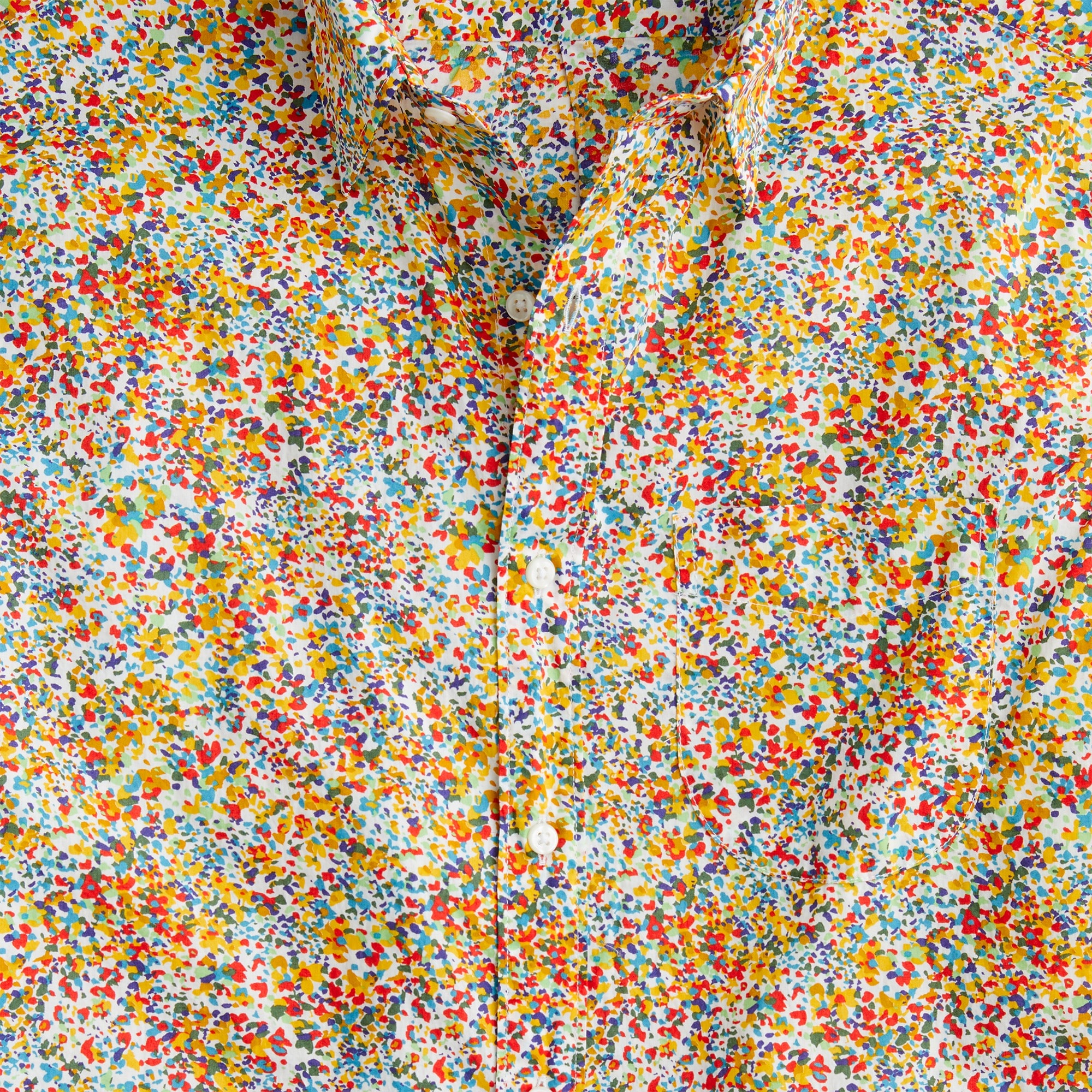 Short-sleeve point-collar shirt in Liberty® print