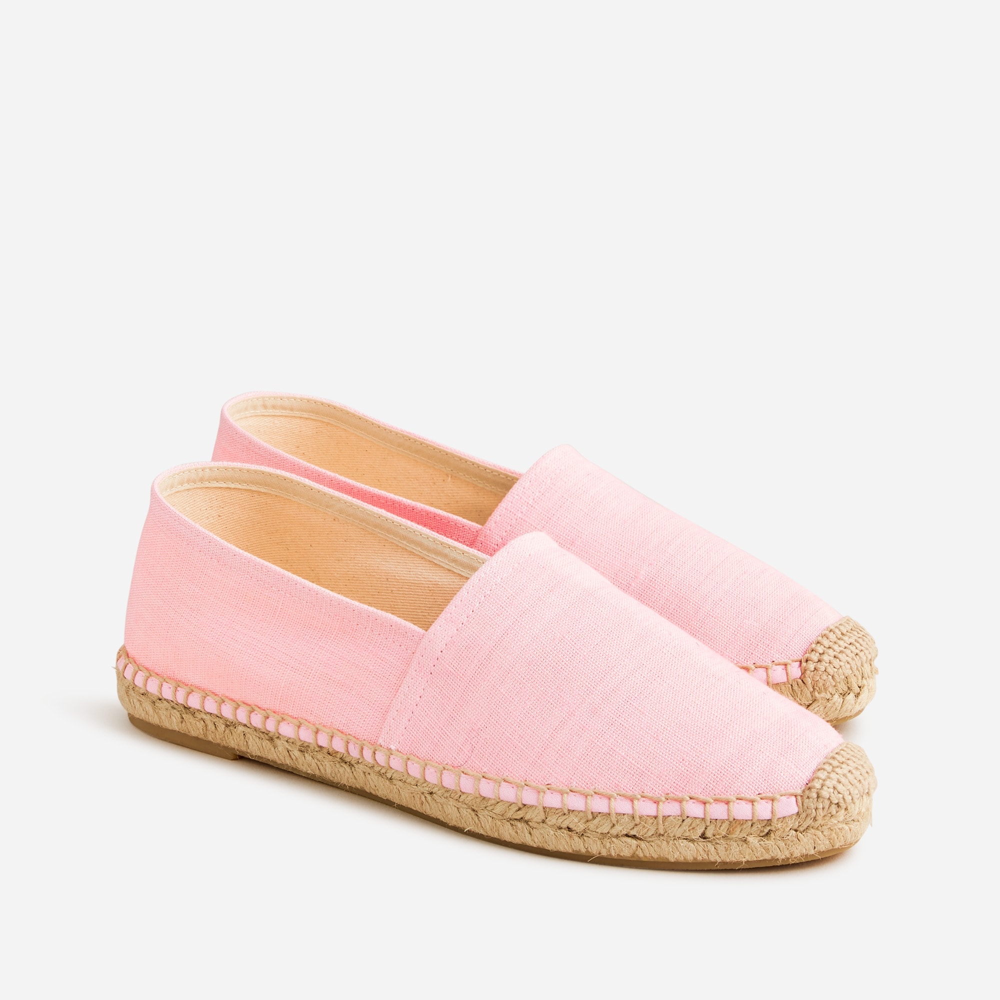 Made-in-Spain espadrille flats in linen-cotton blend