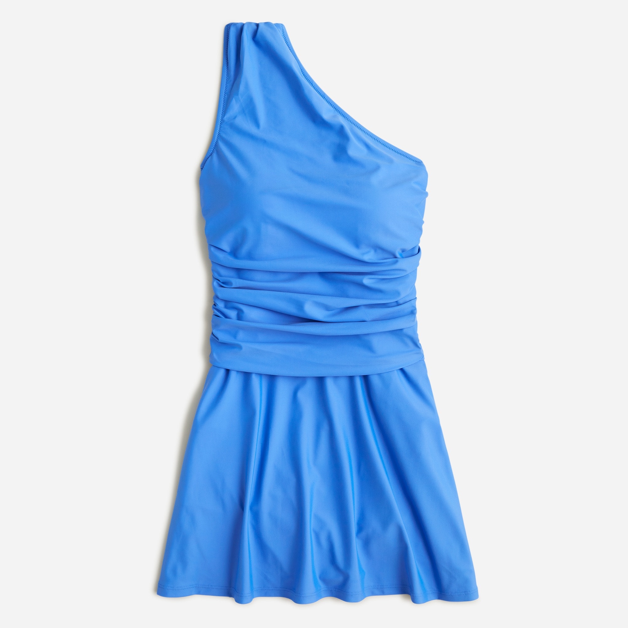 Ruched one-shoulder swim dress