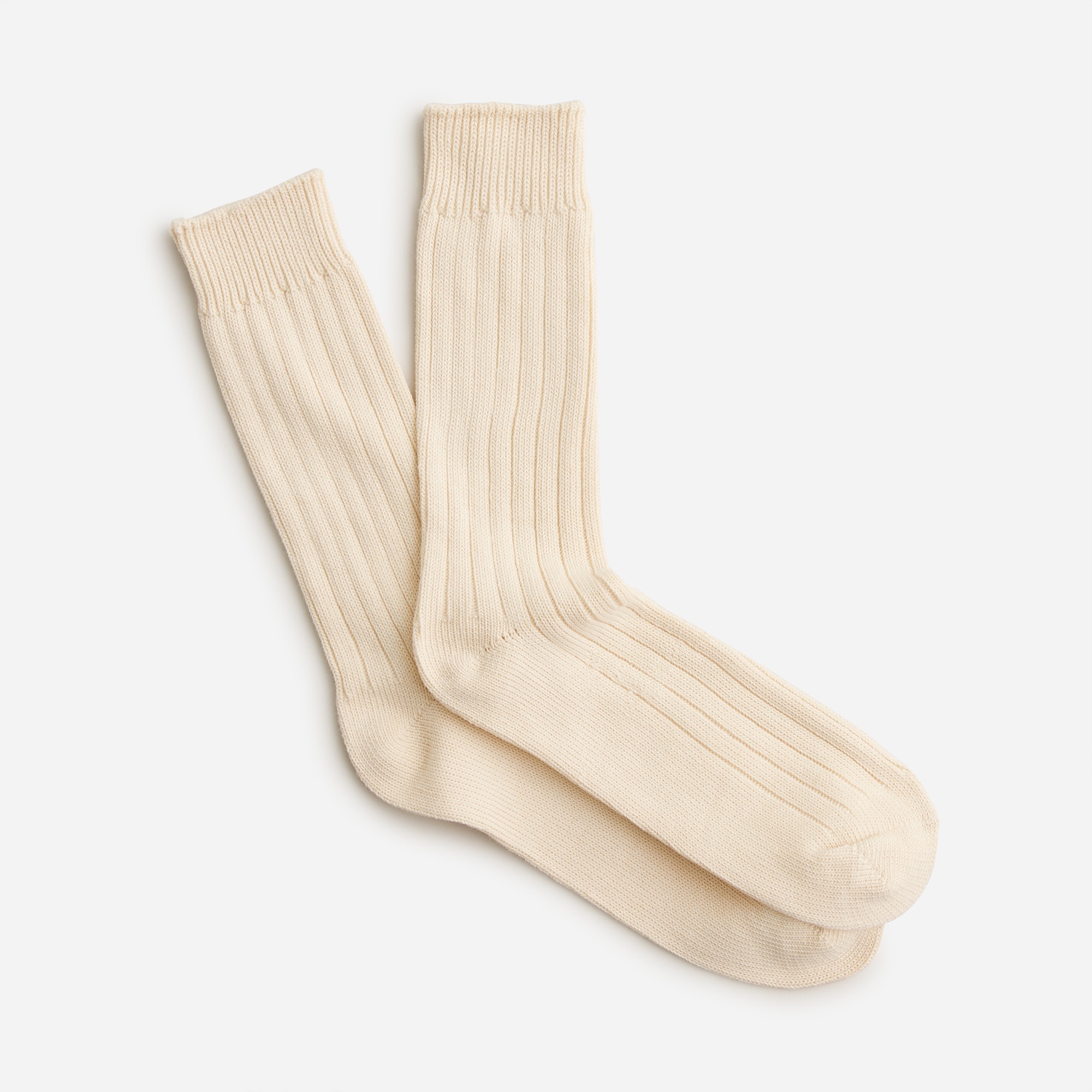 Ribbed cotton-blend socks