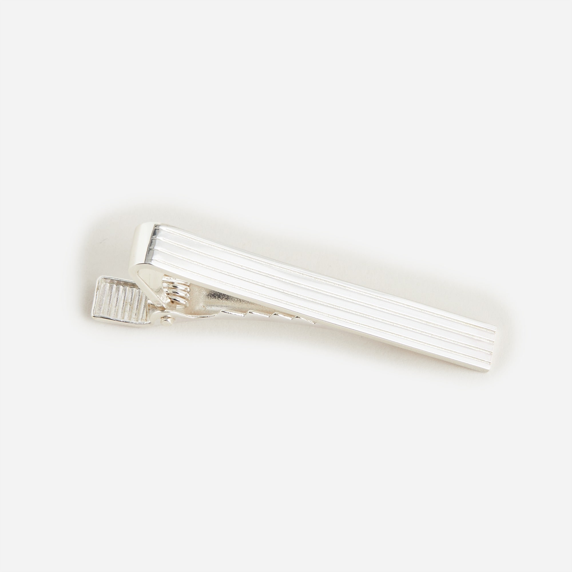 Sterling silver spring-loaded tie bar