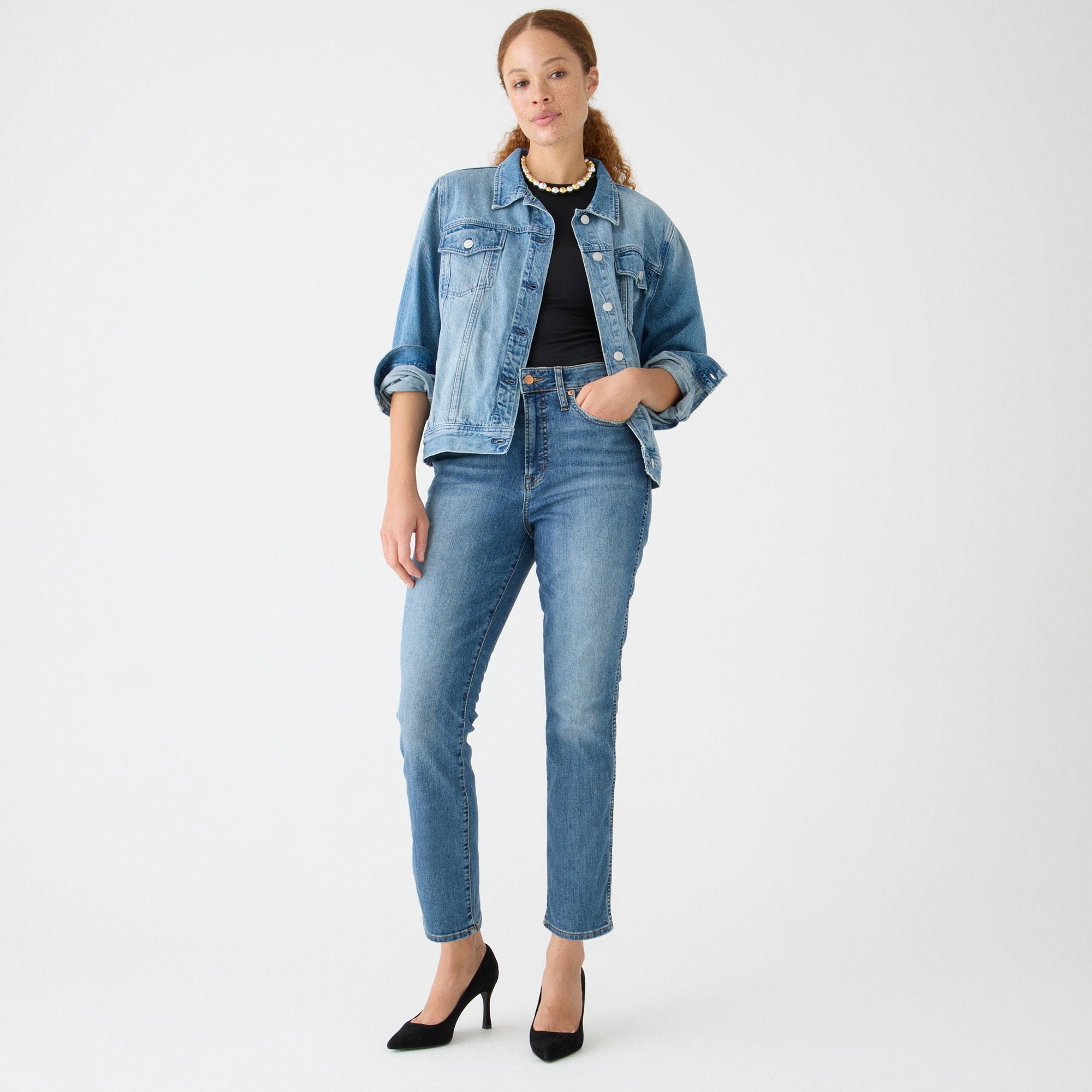Curvy vintage slim-straight jean in Warm Surf wash