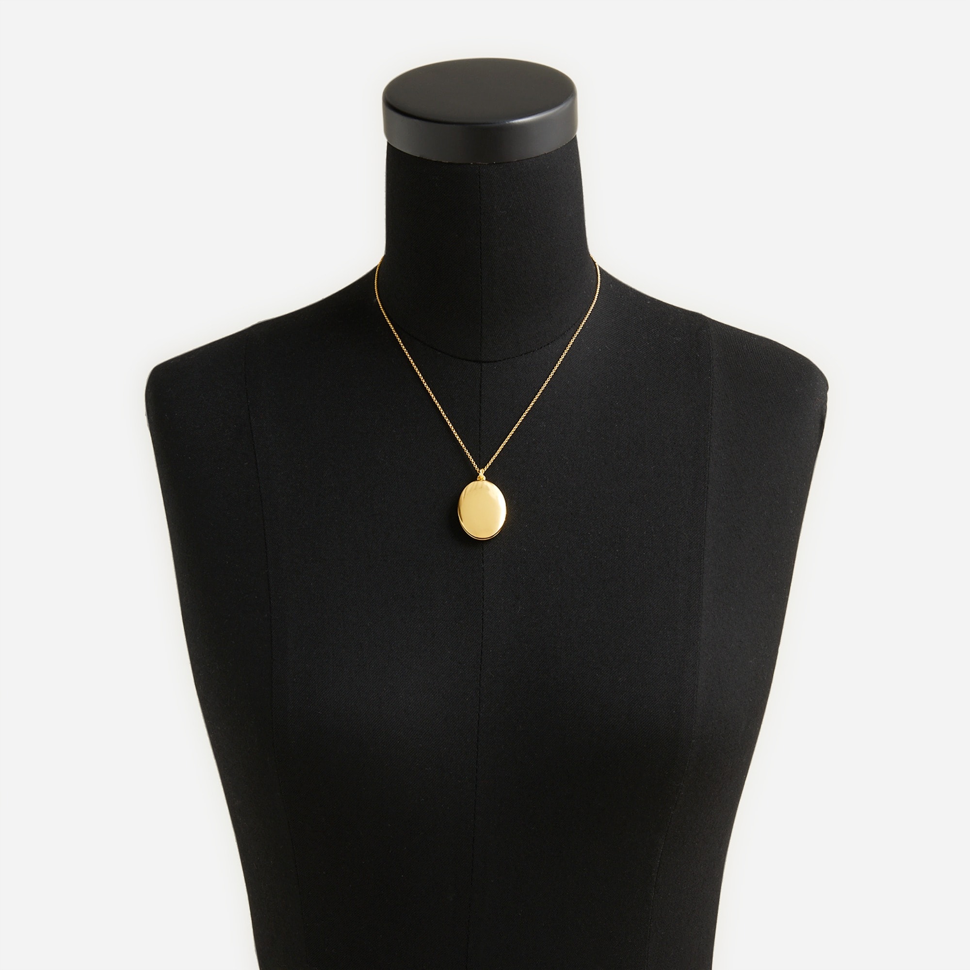 Dainty gold-plated oval locket necklace
