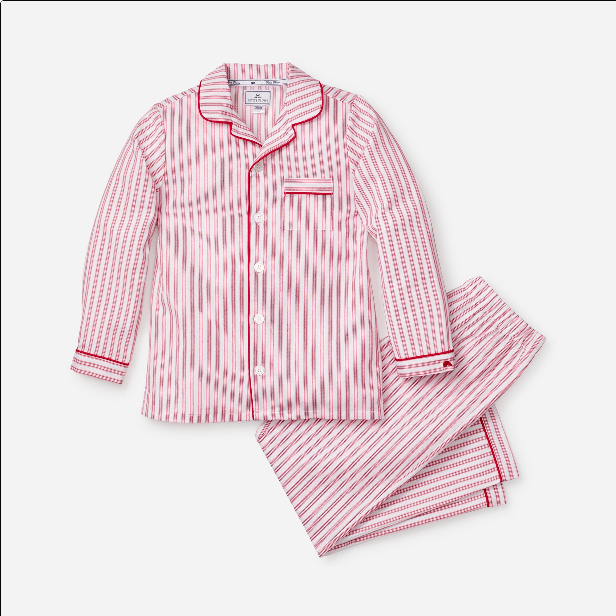 Petite Plume kids' pajama set in antique ticking