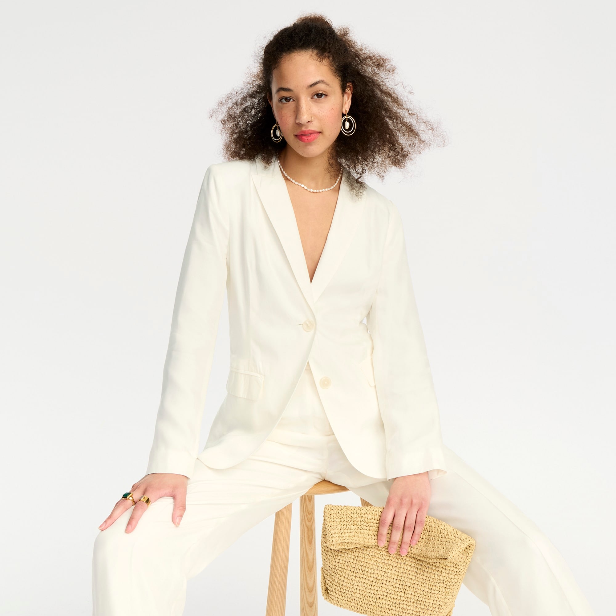 Limited-edition drapey long Parke blazer in cupro blend
