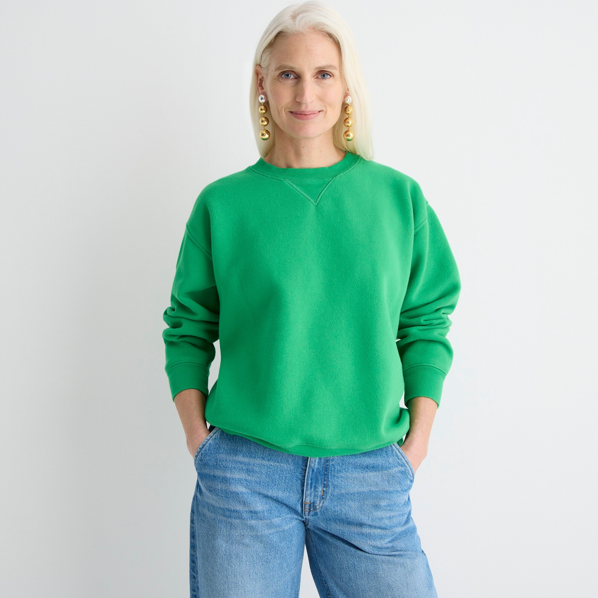Heritage fleece oversized crewneck sweater