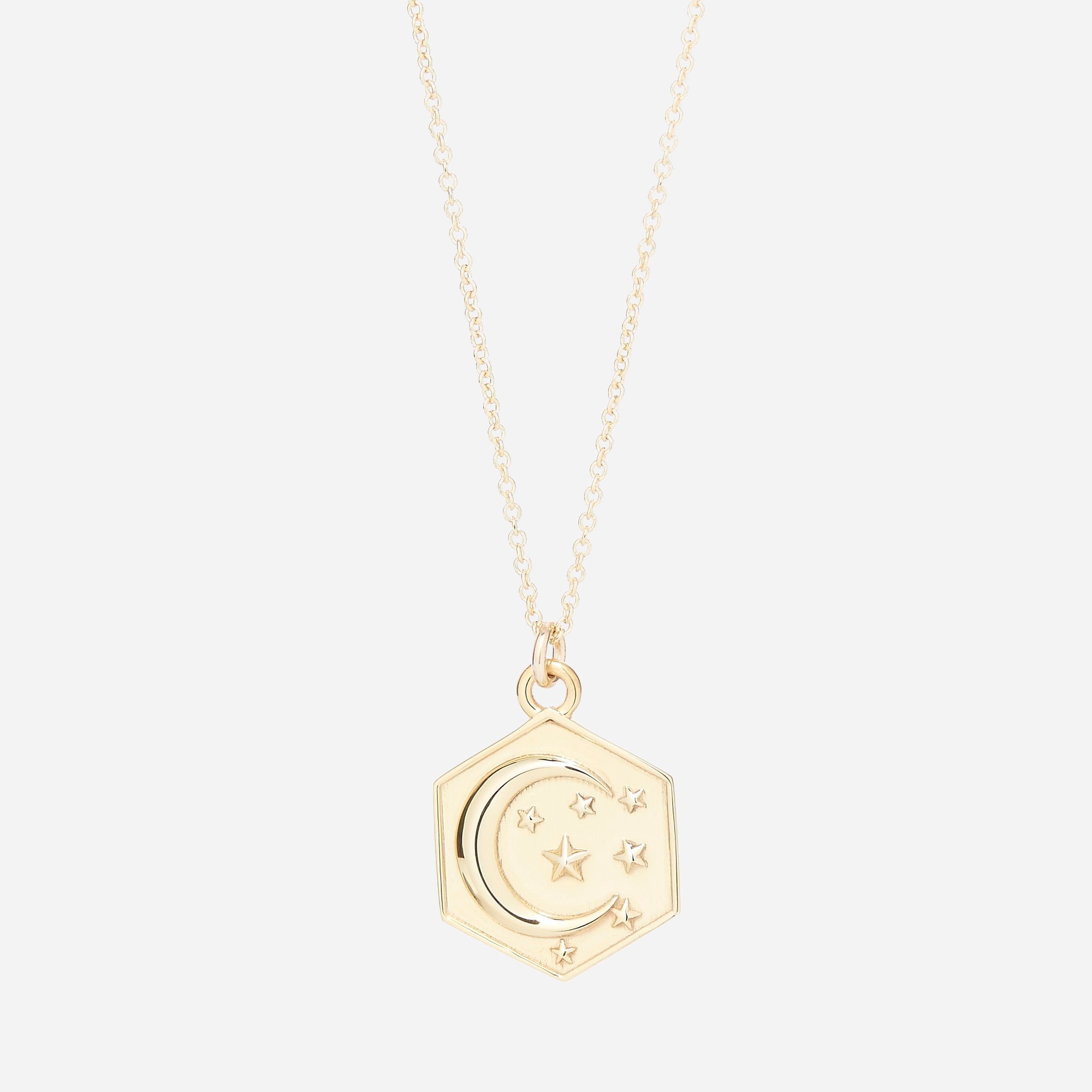 TALON JEWELRY moon and stars hexagon pendant