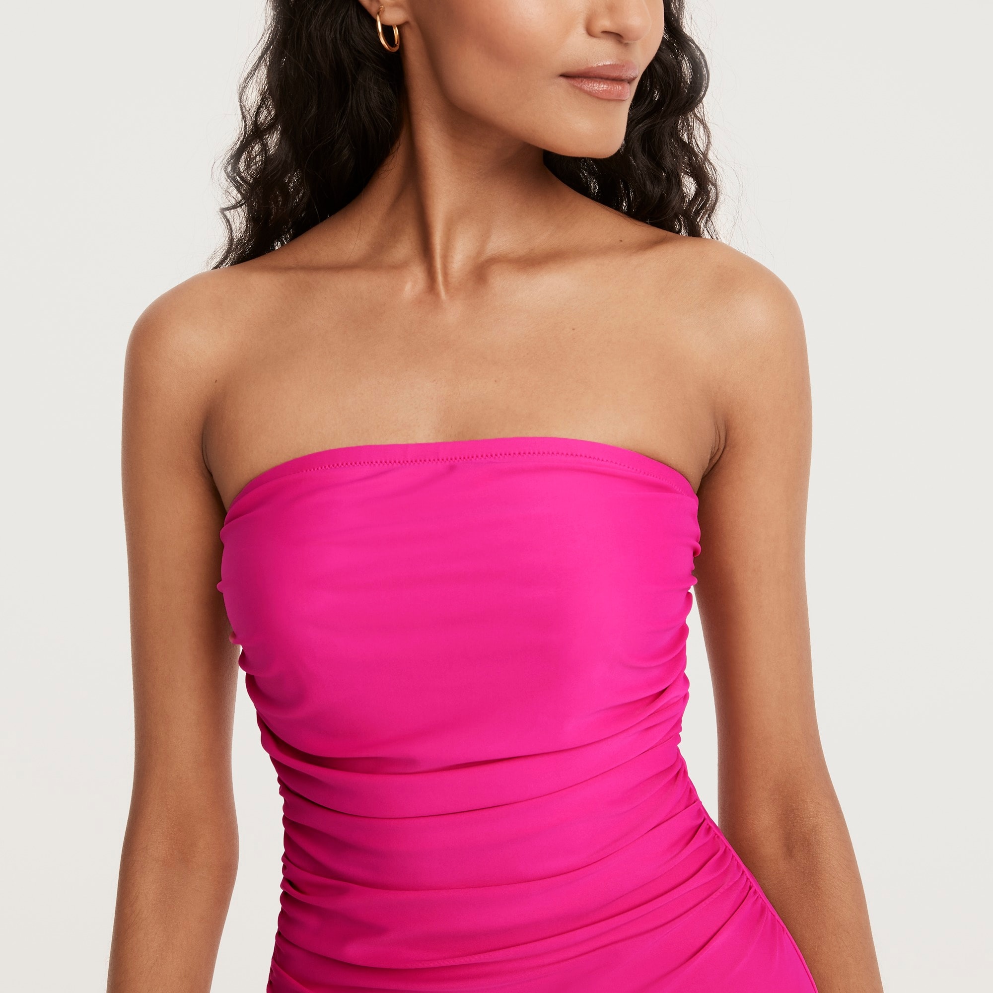 Ruched bandeau one-piece
