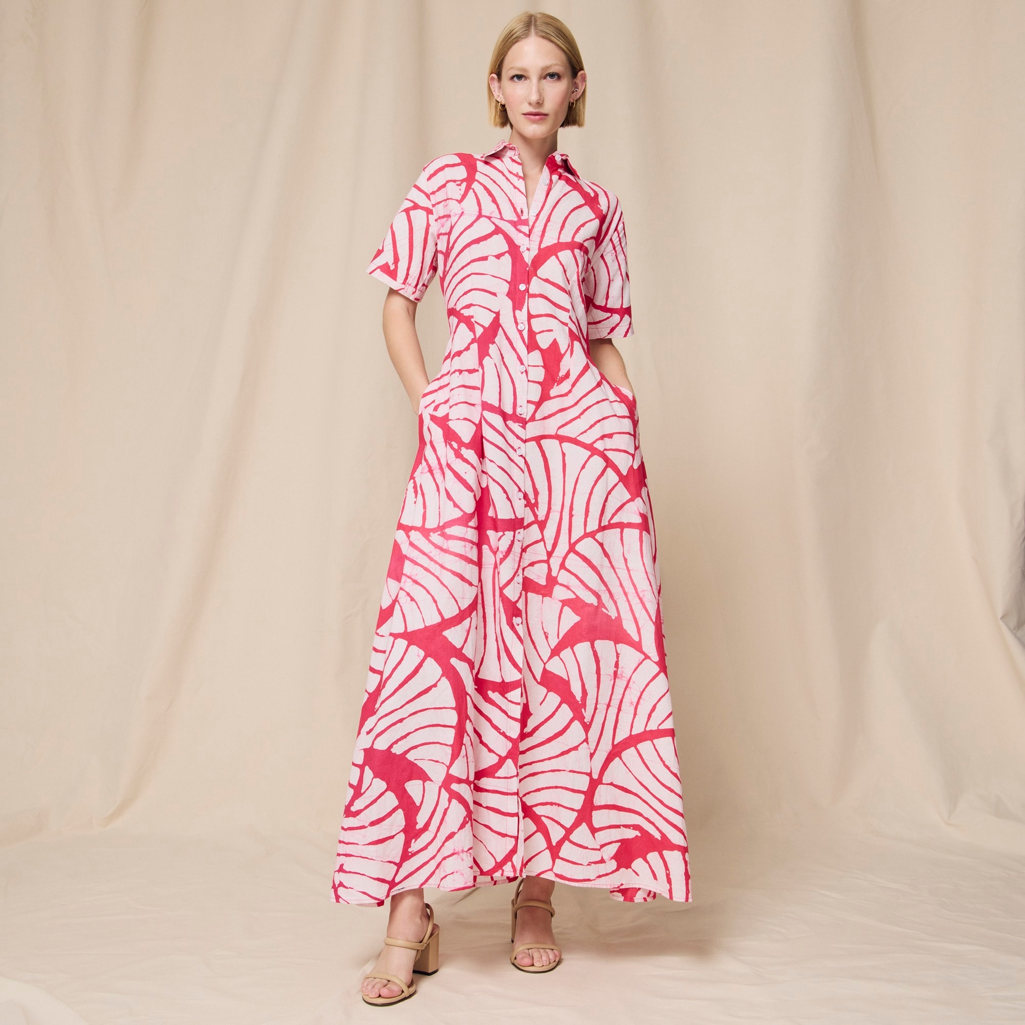 Studio 189© X J.Crew shirtdress in batik palm print
