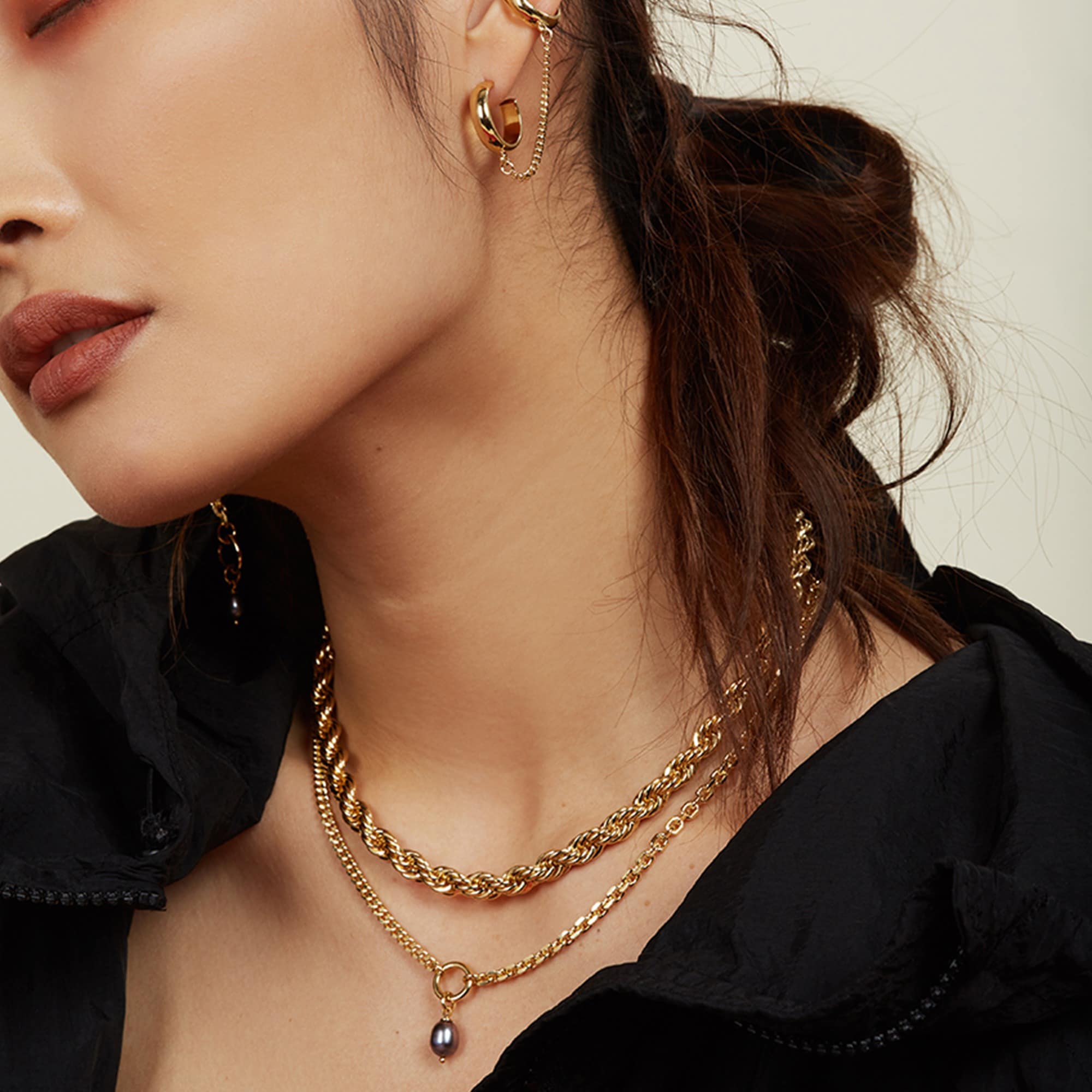 Lady Grey duo chain necklace