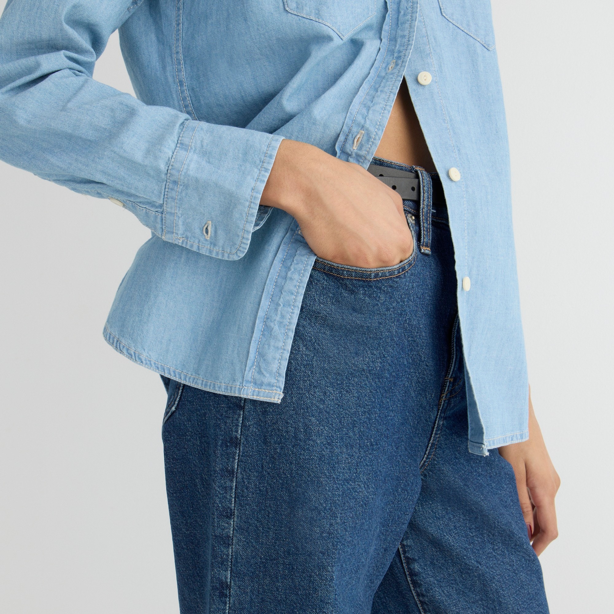 Classic-fit chambray shirt