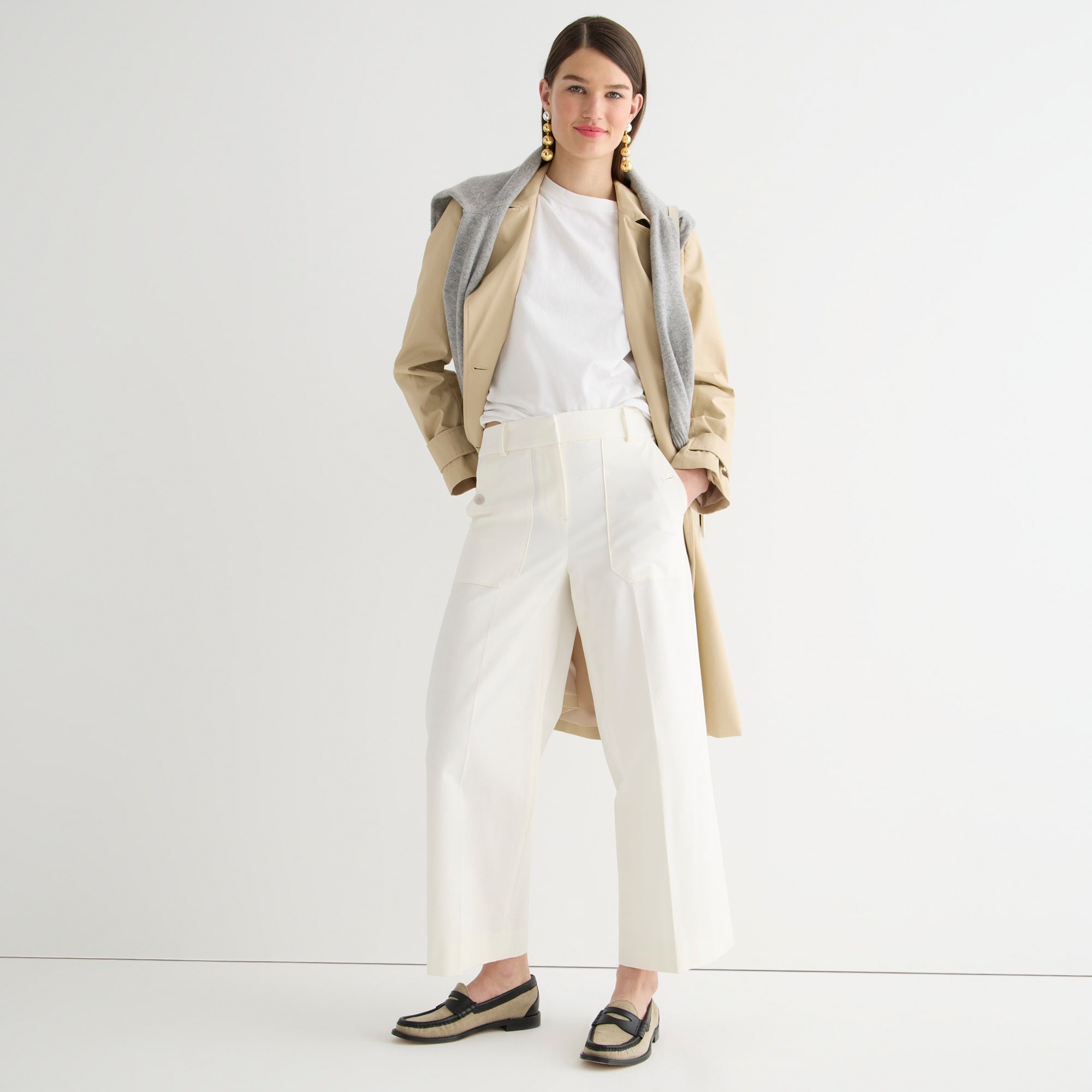 Sydney wide-leg pant in bi-stretch cotton blend