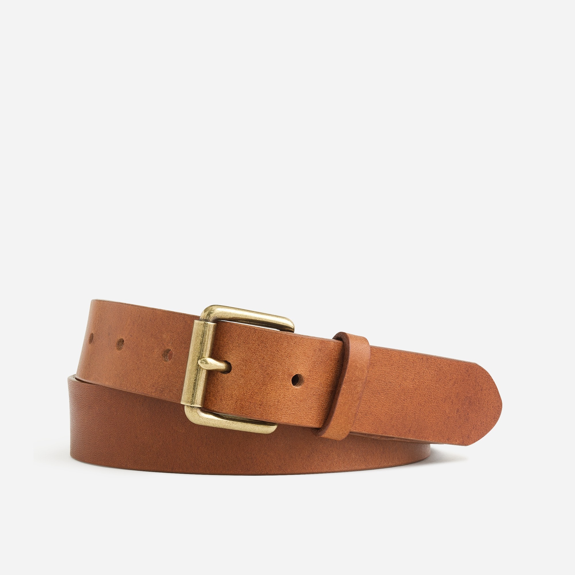 Roller-buckle Italian leather belt