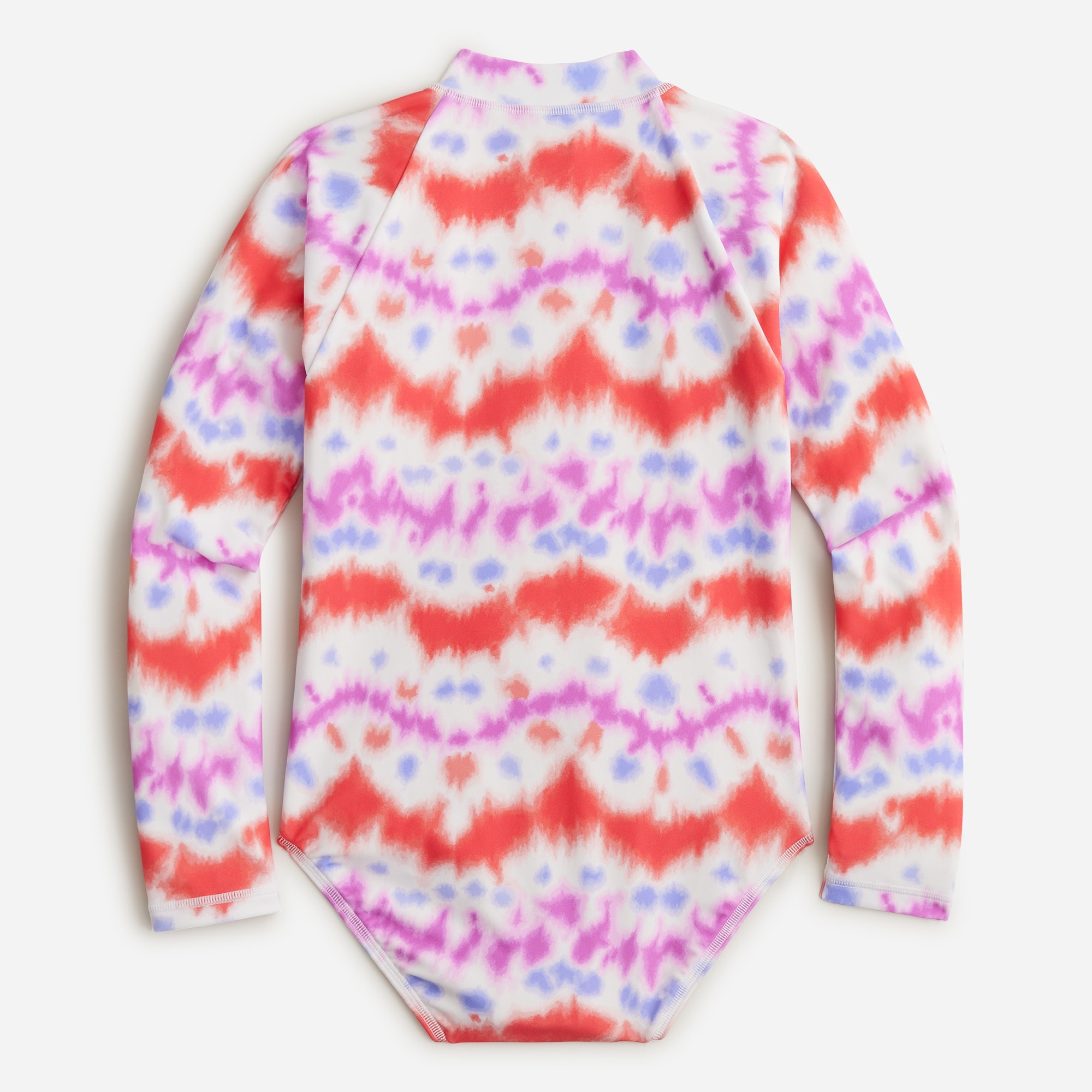 Girls' printed rash guard one-piece with UPF 50+