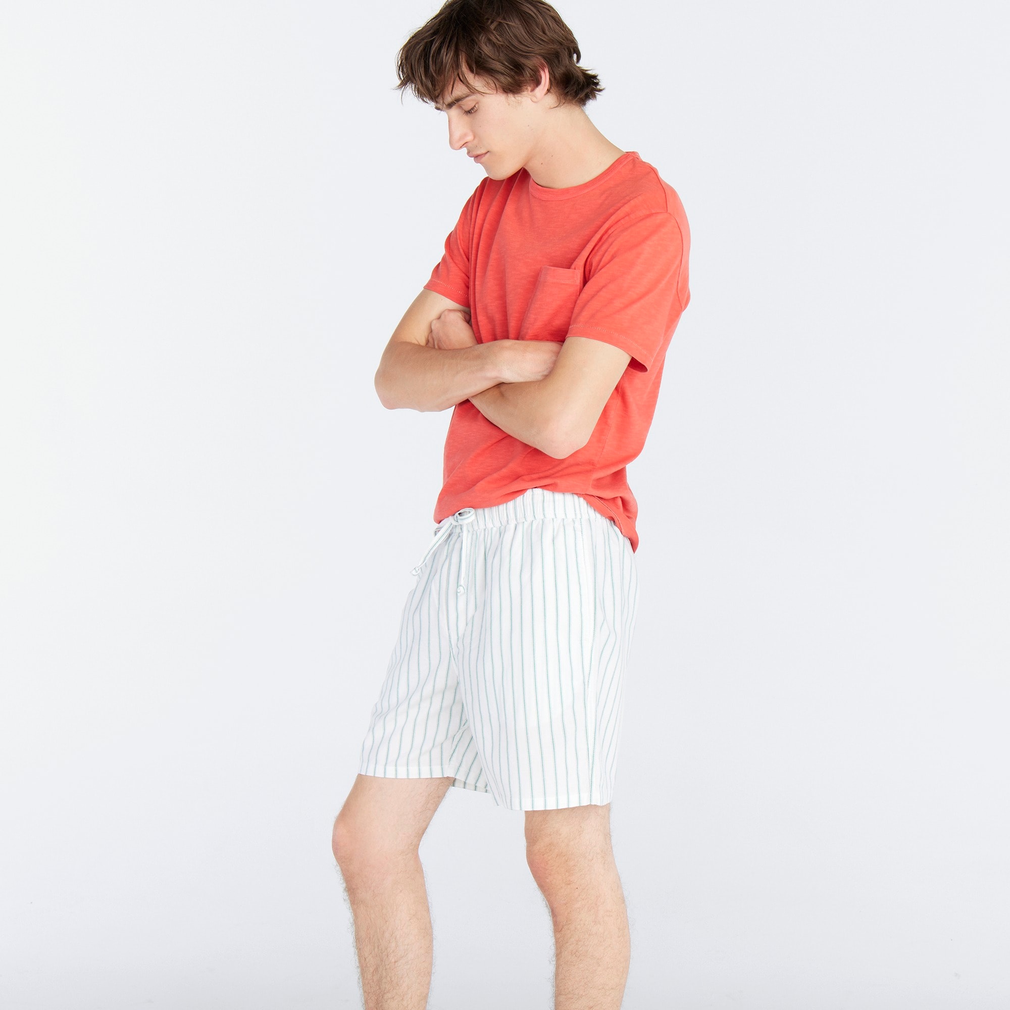 7 pajama short in Broken-in organic cotton oxford