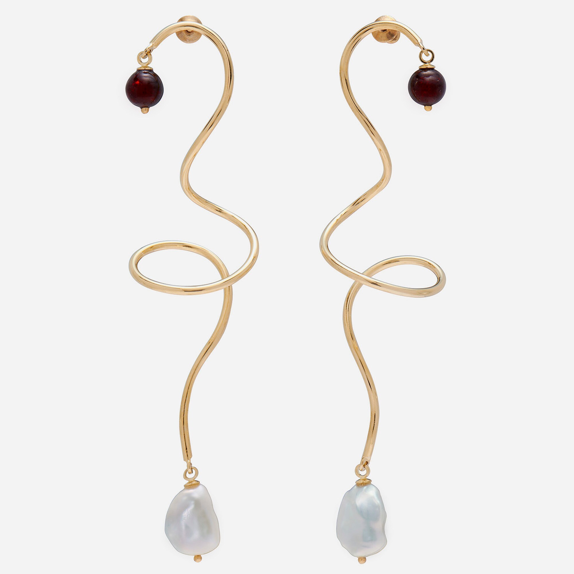 Lady Grey stone script earrings