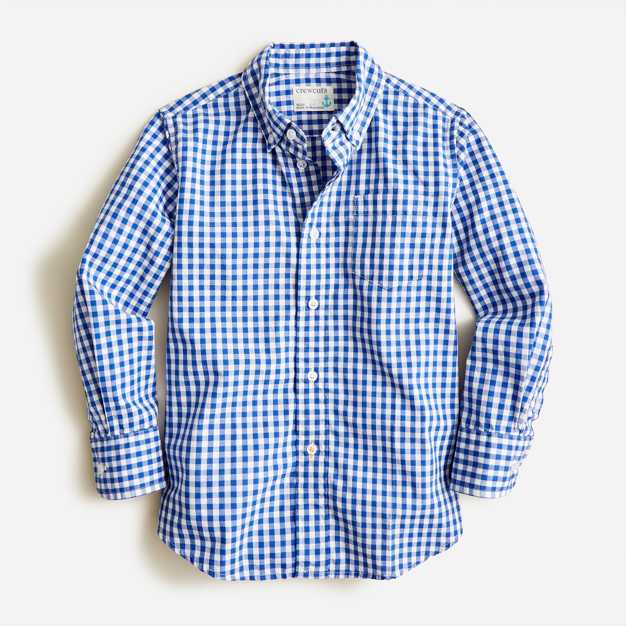 Kids' Secret Wash shirt in light-blue gingham