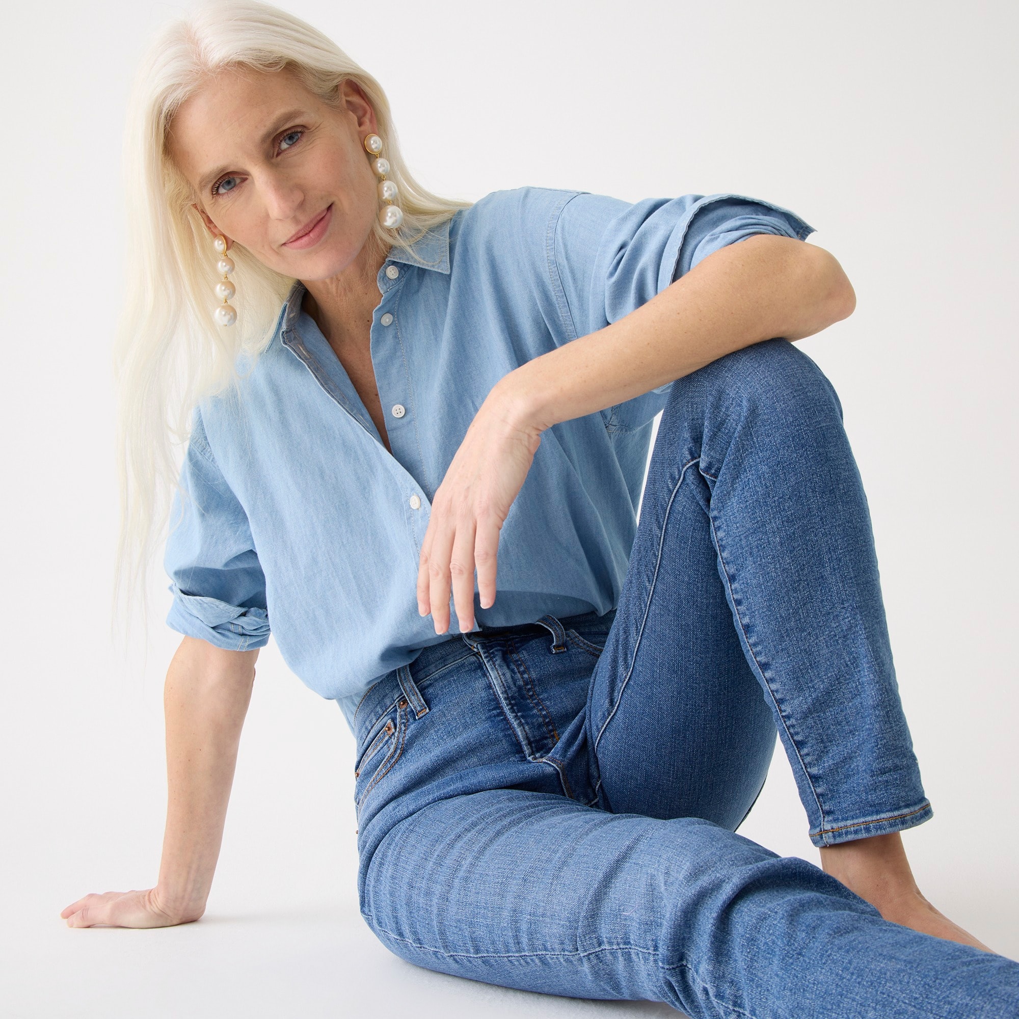 9" toothpick jean in Bluebell wash