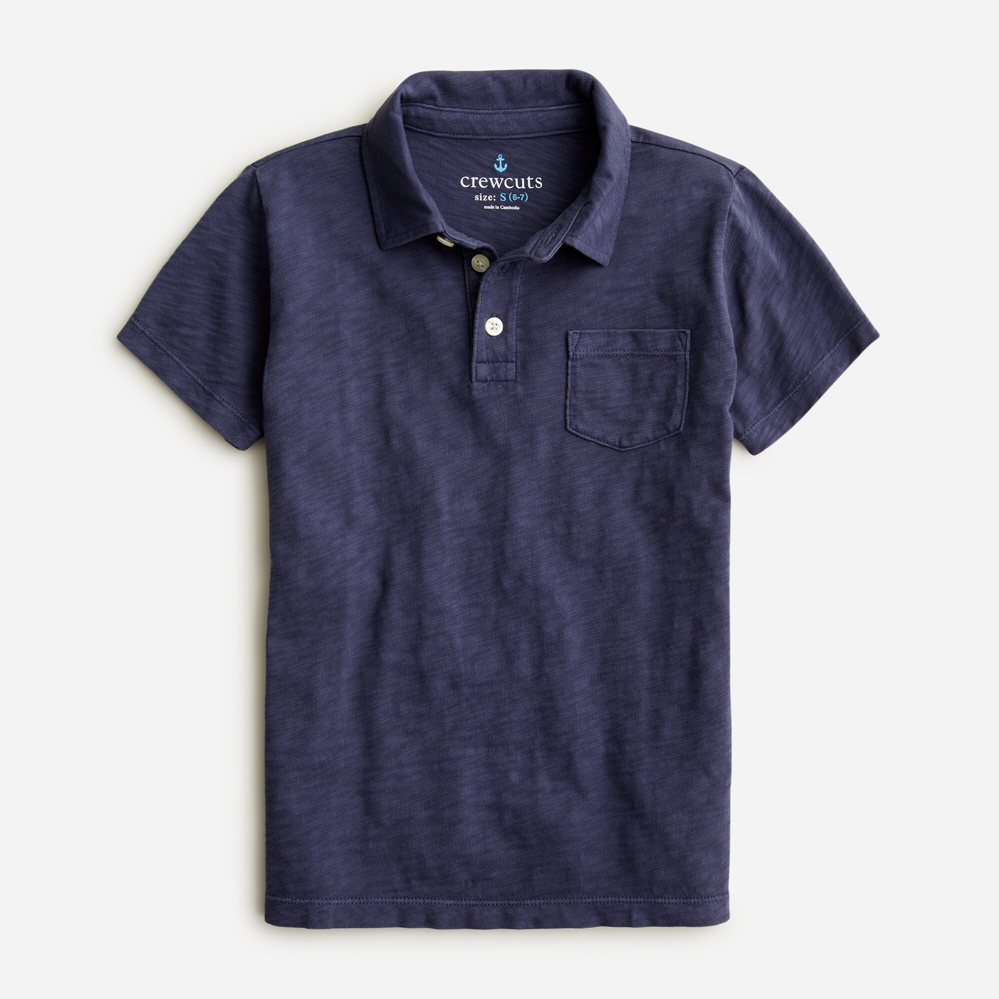 Kids' short-sleeve garment-dyed polo shirt