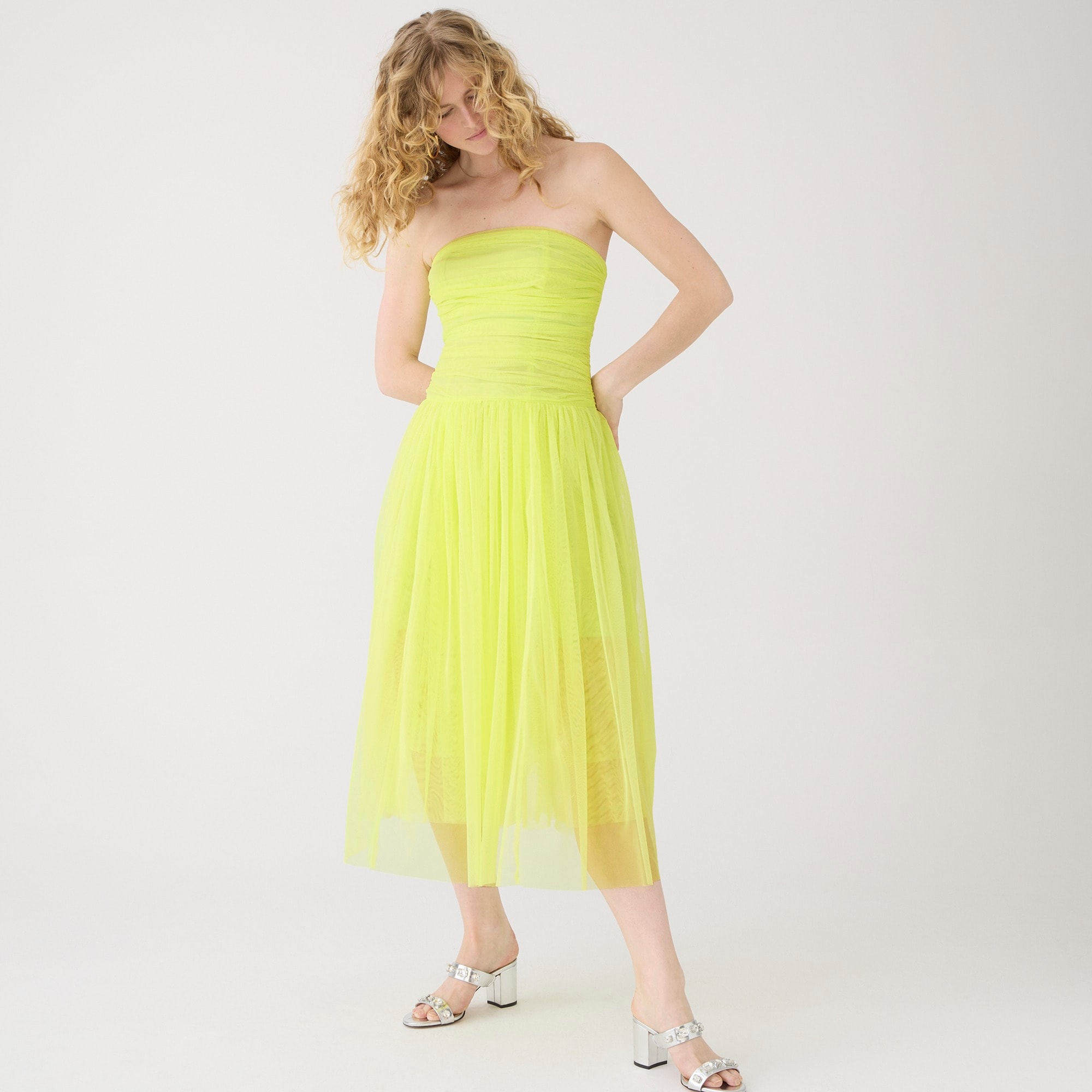 Collection limited-edition ruched strapless tulle dress