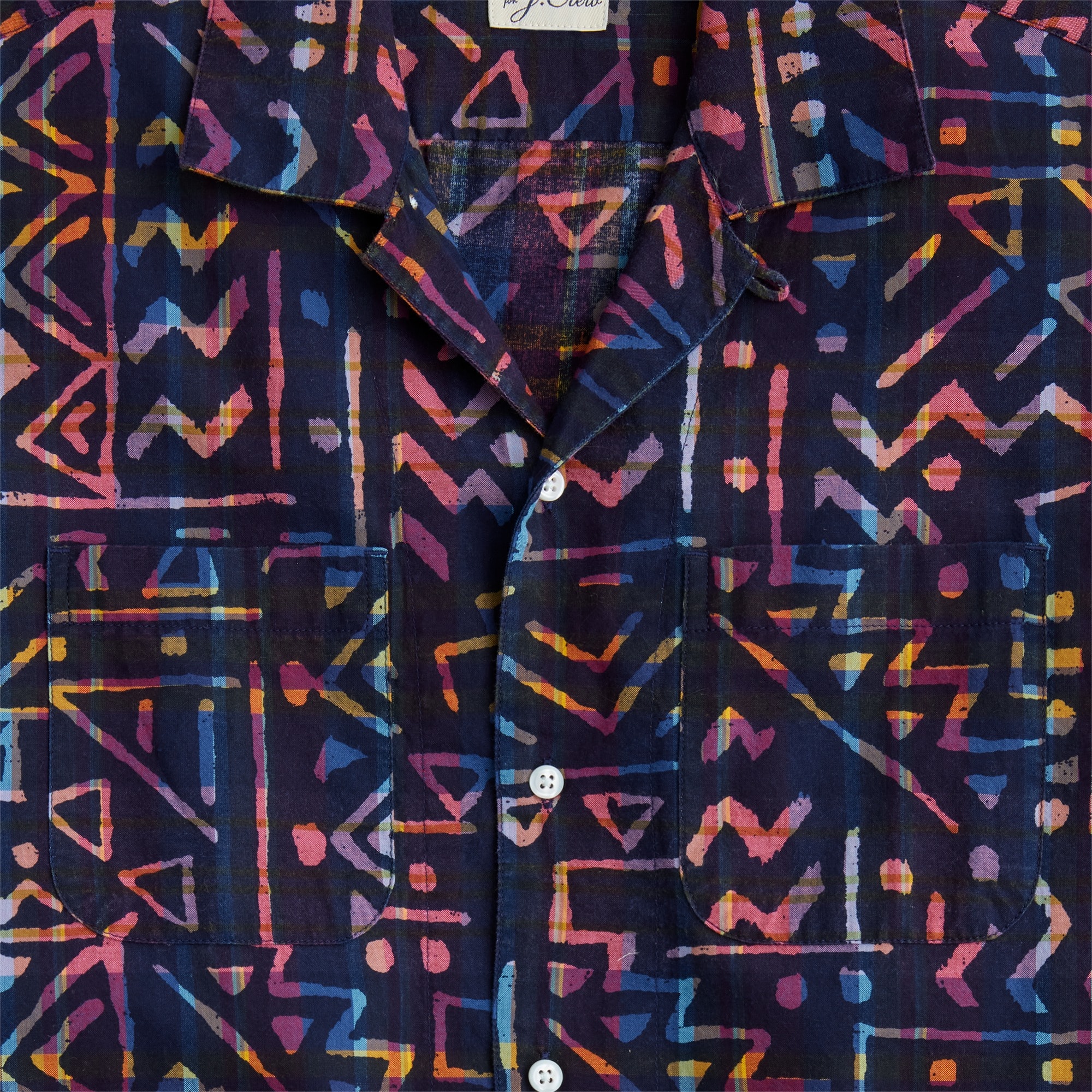 Camp-collar shirt in Indian madras