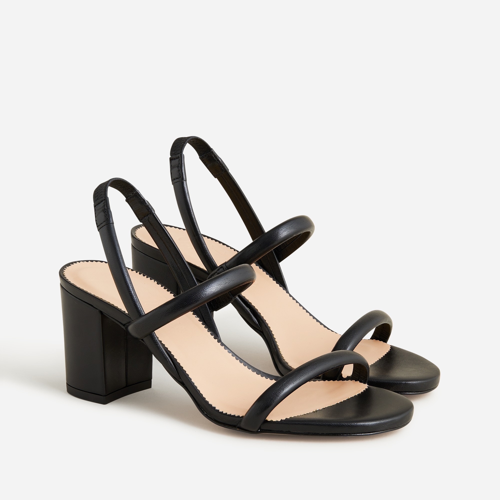 Lucie slingback block-heel sandals in leather
