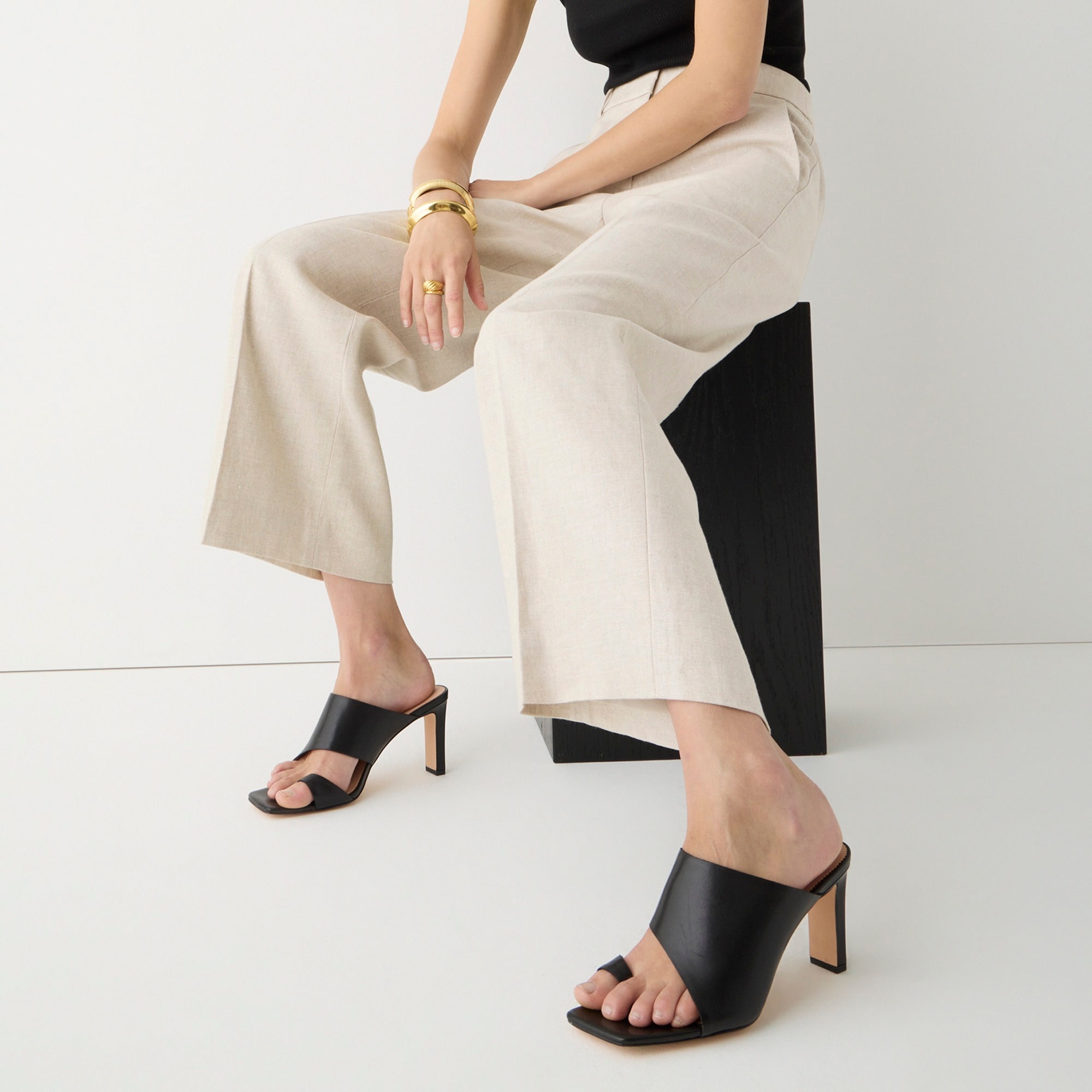 Ava toe-ring heels in leather
