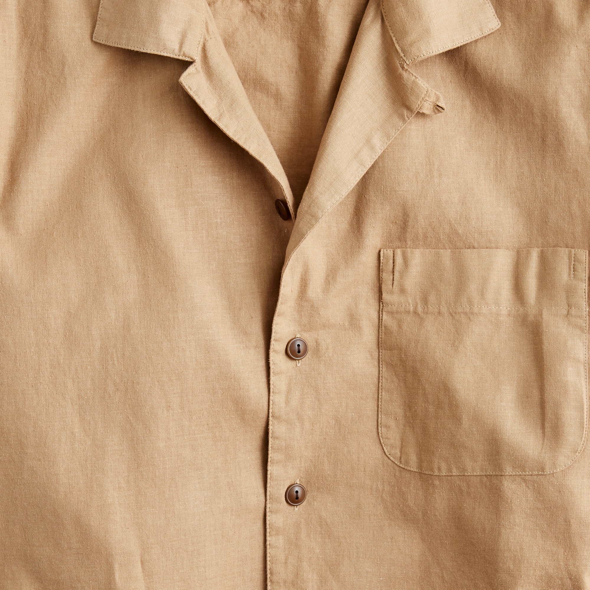 Hemp-cotton-blend camp-collar shirt