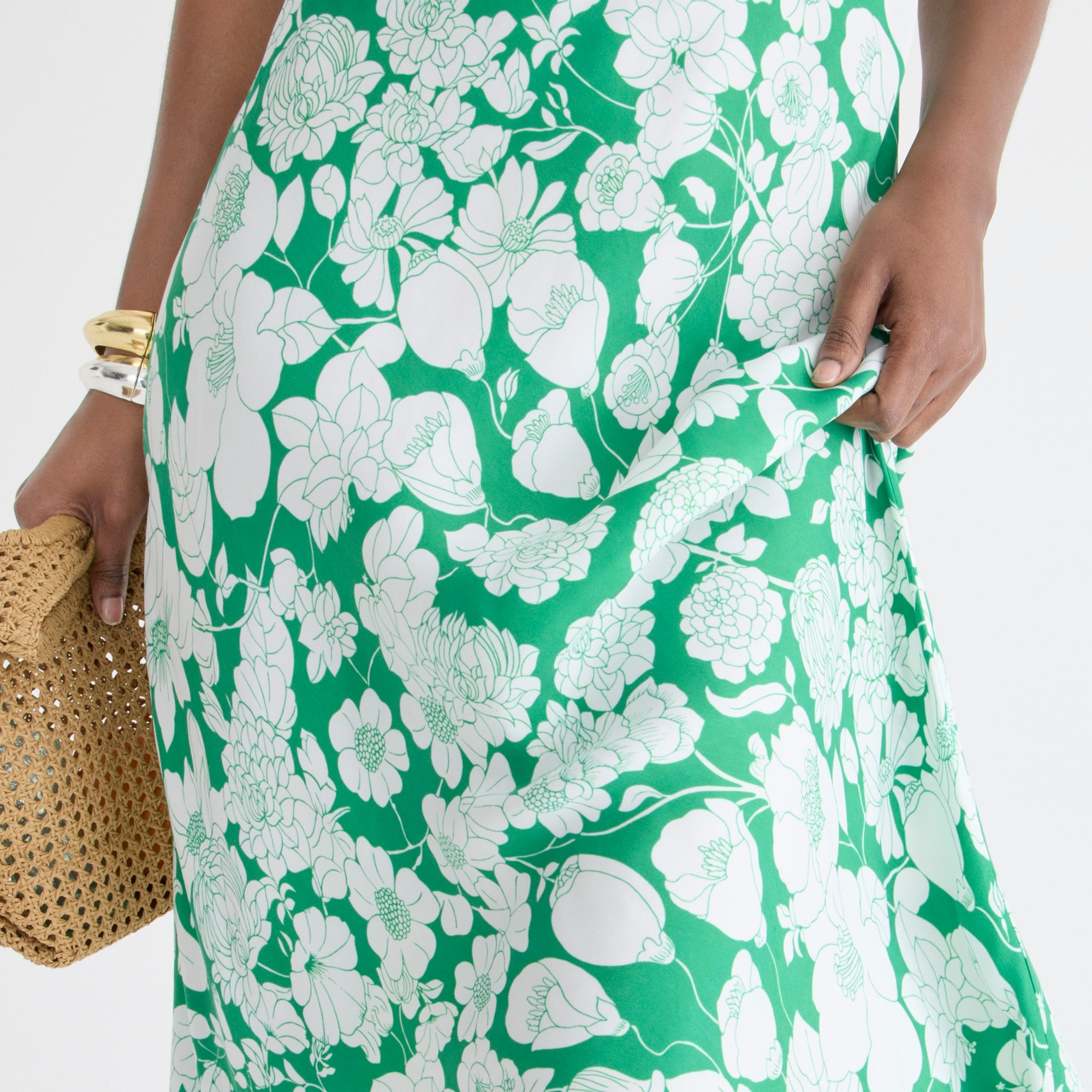 Gwyneth V-neck cupro-blend slip dress in Kelly floral