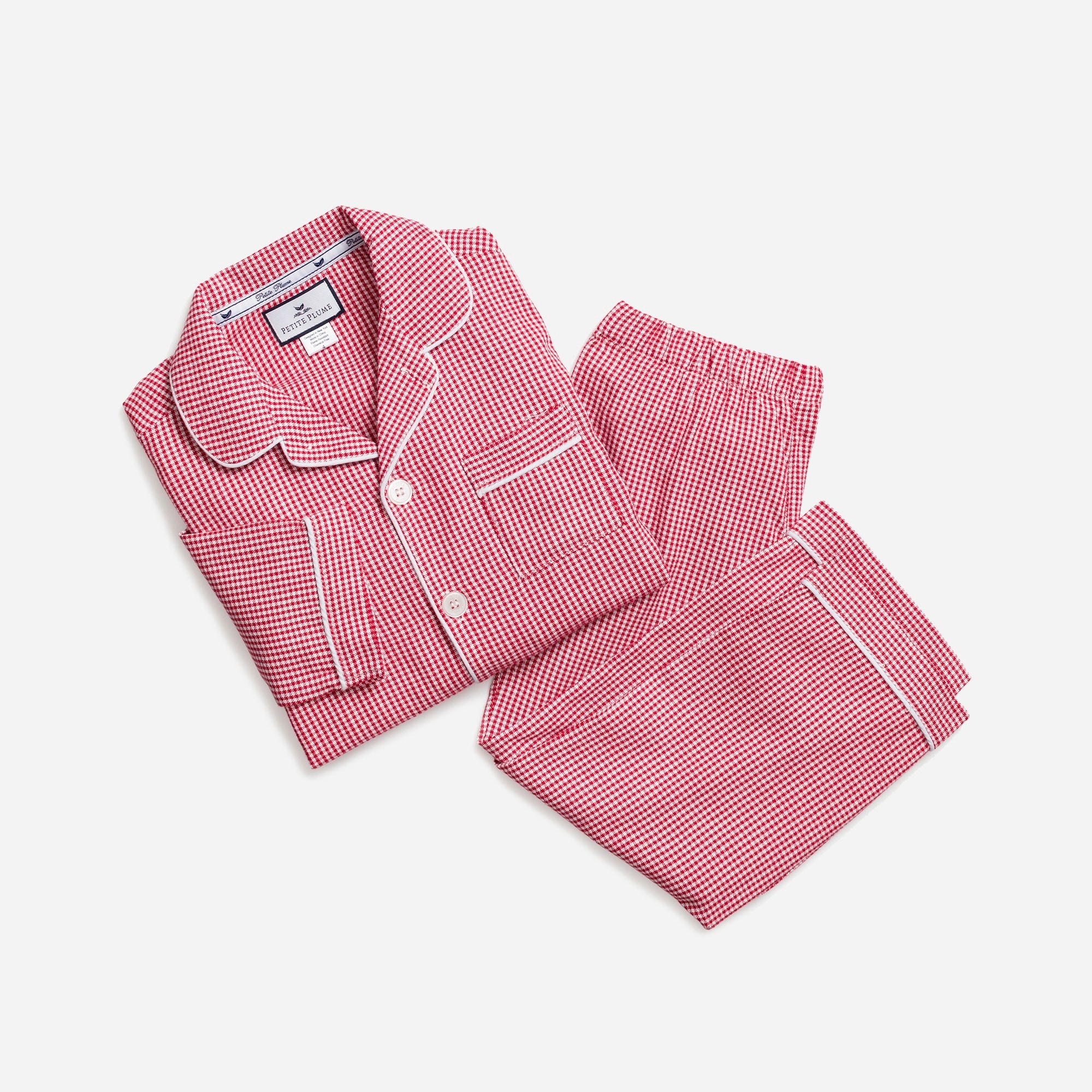 Petite Plume kids' pajama set in french ticking