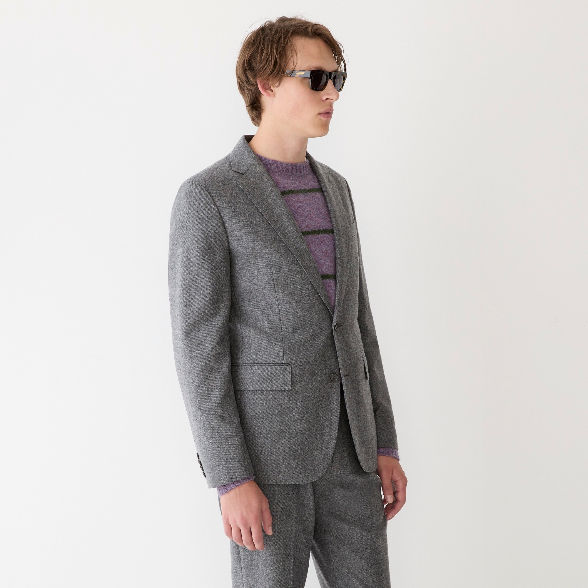 Ludlow Slim-fit suit jacket in English cotton-wool blend
