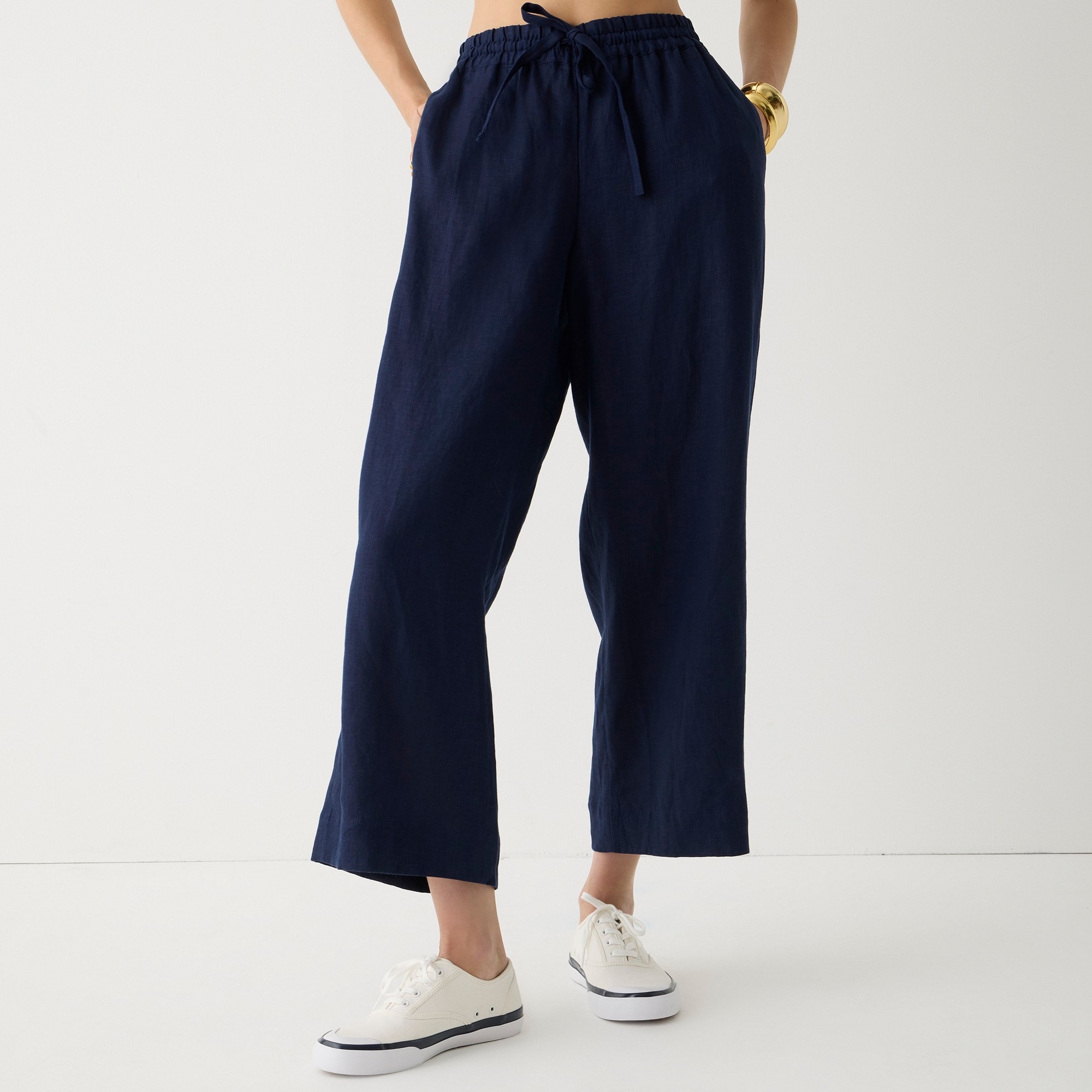 Wide-leg seaside pant in linen