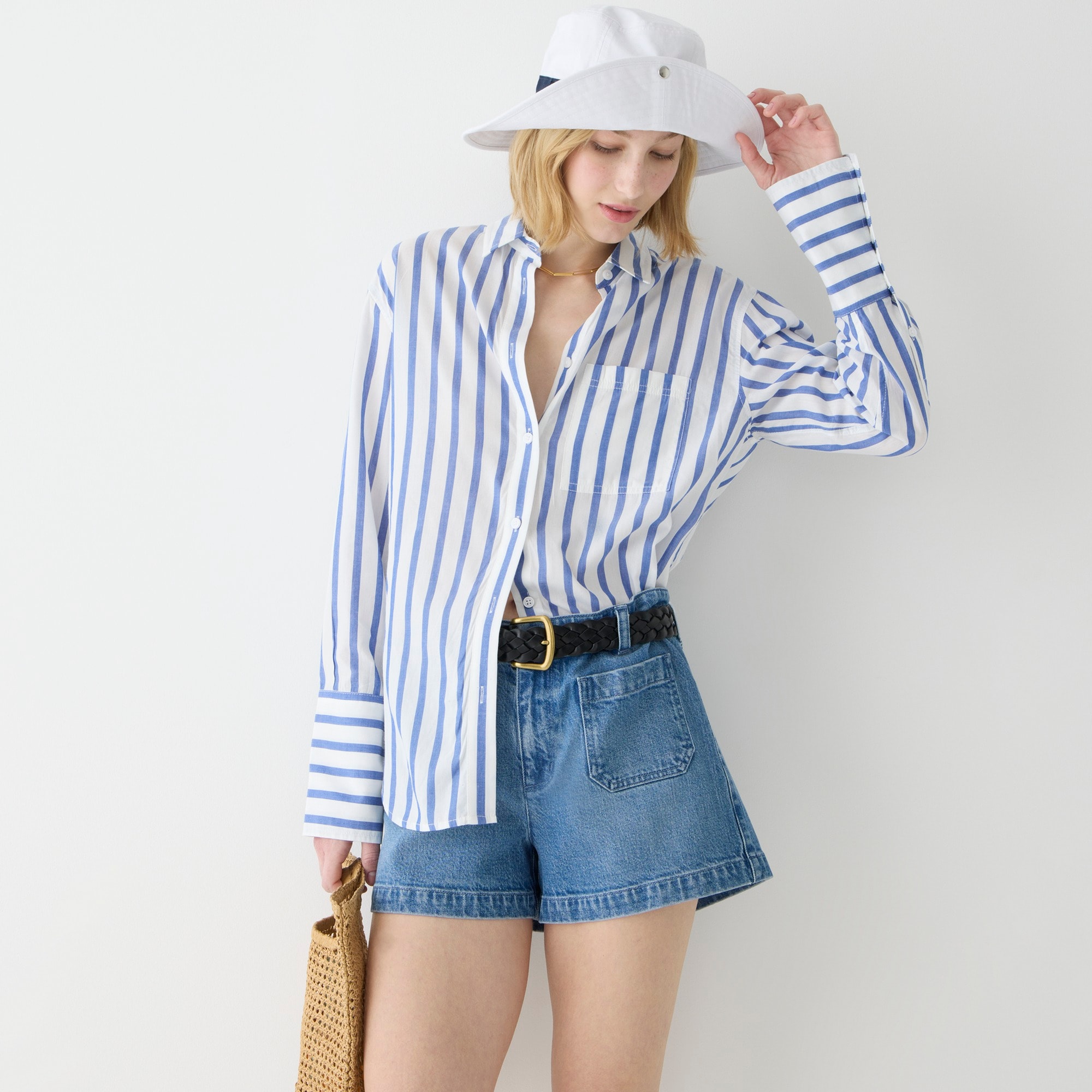 Garçon cotton voile shirt in stripe