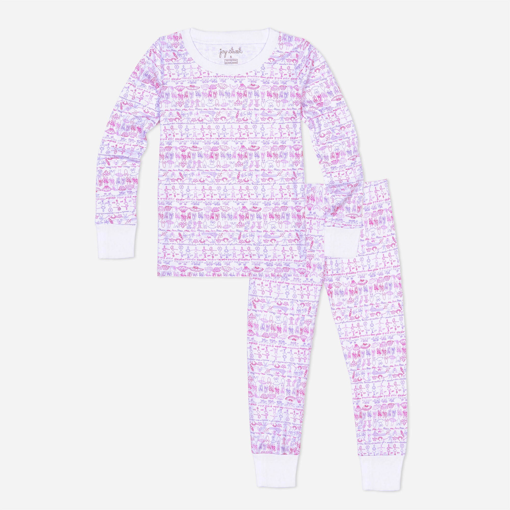 Joy Street Kids™ girls' ballet two-piece pajamas